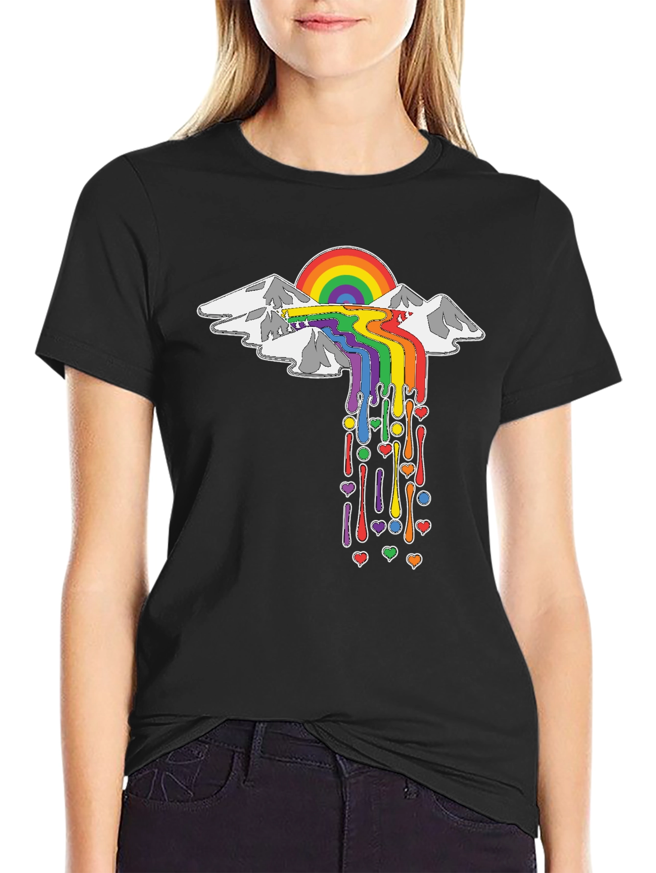 Black Rainbow Mountain T-Shirt - Express Yourself! view 2