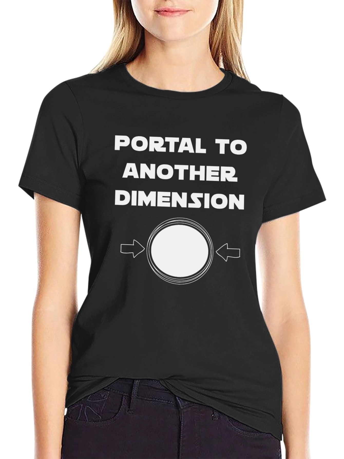 Black Portal to Another Dimension Graphic T-Shirt view 2