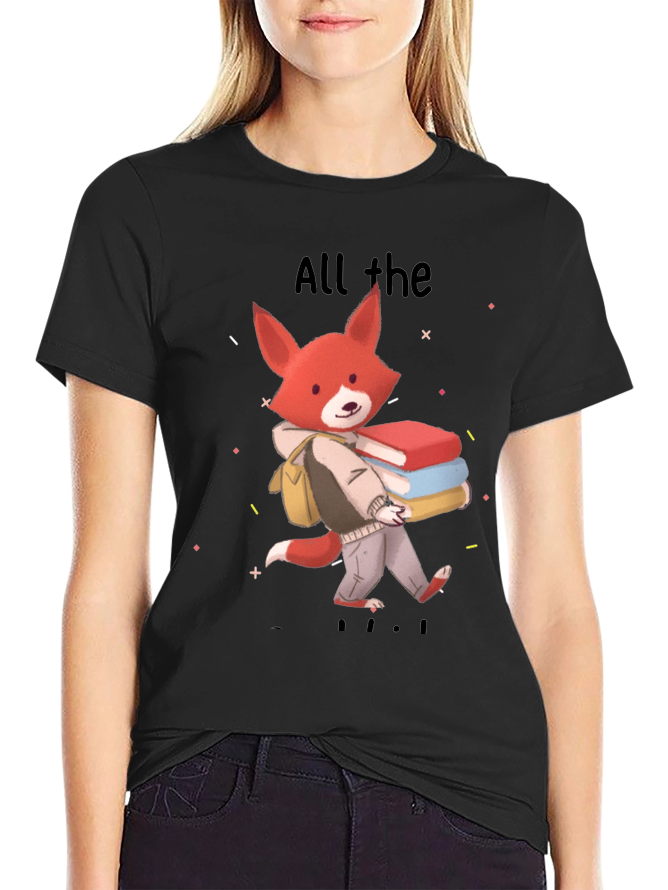 Black Fox All The Books T-Shirt view 2