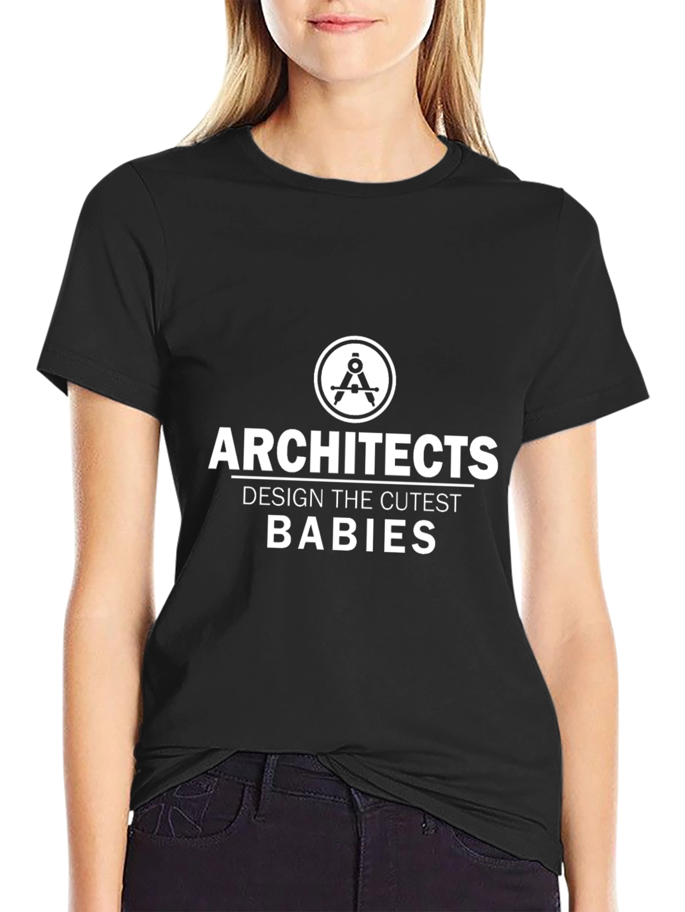 Black Architects Design Cutest Babies T-Shirt - Black Graphic Tee view 2