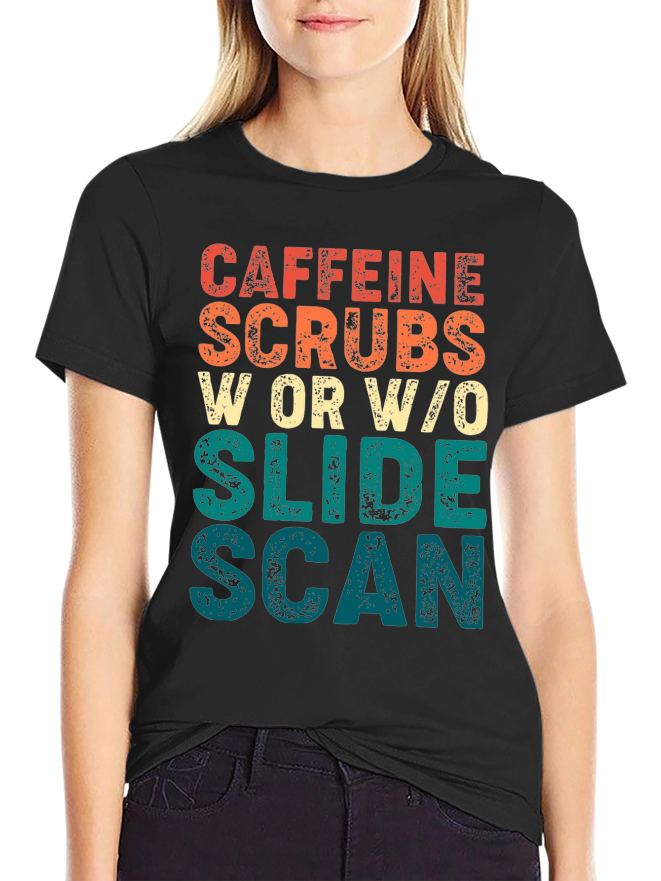 Black Caffeine, Scrubs, Slide, Scan Graphic T-Shirt view 2