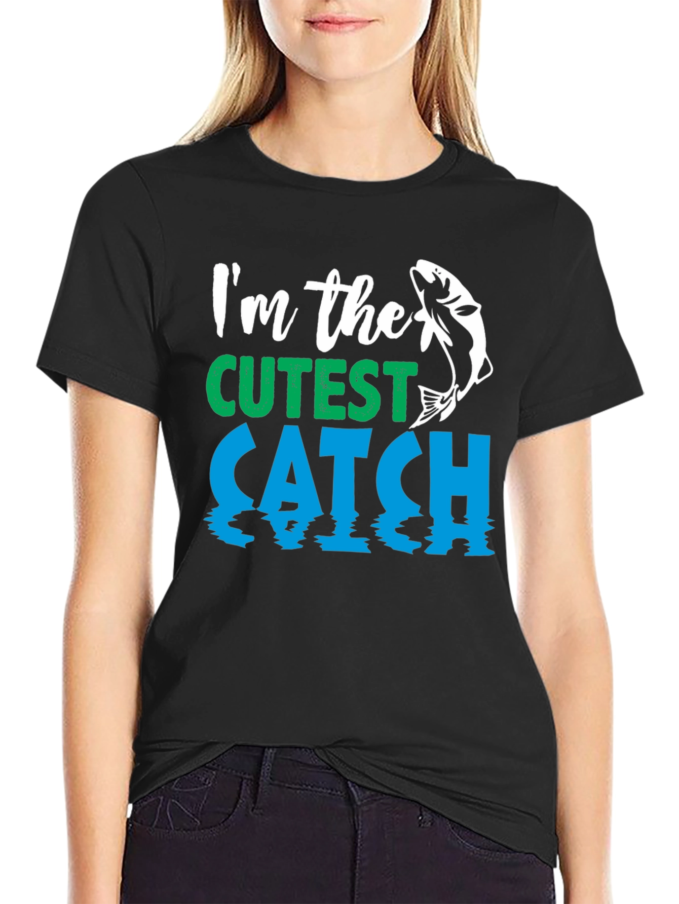 Black Cutest Catch Fishing T-Shirt - Mens view 2