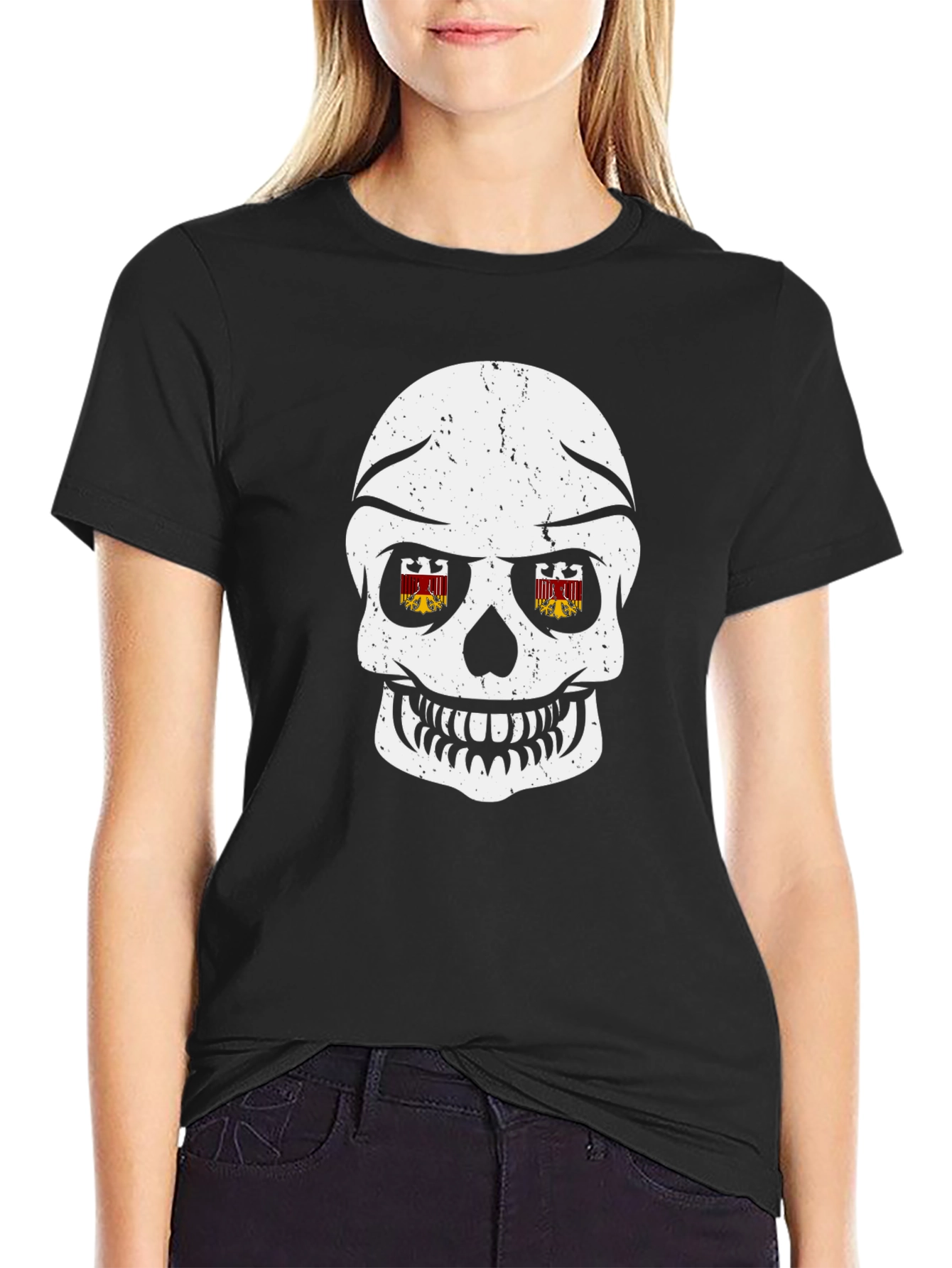 Black Skull Graphic Tee - Black Short Sleeve view 2