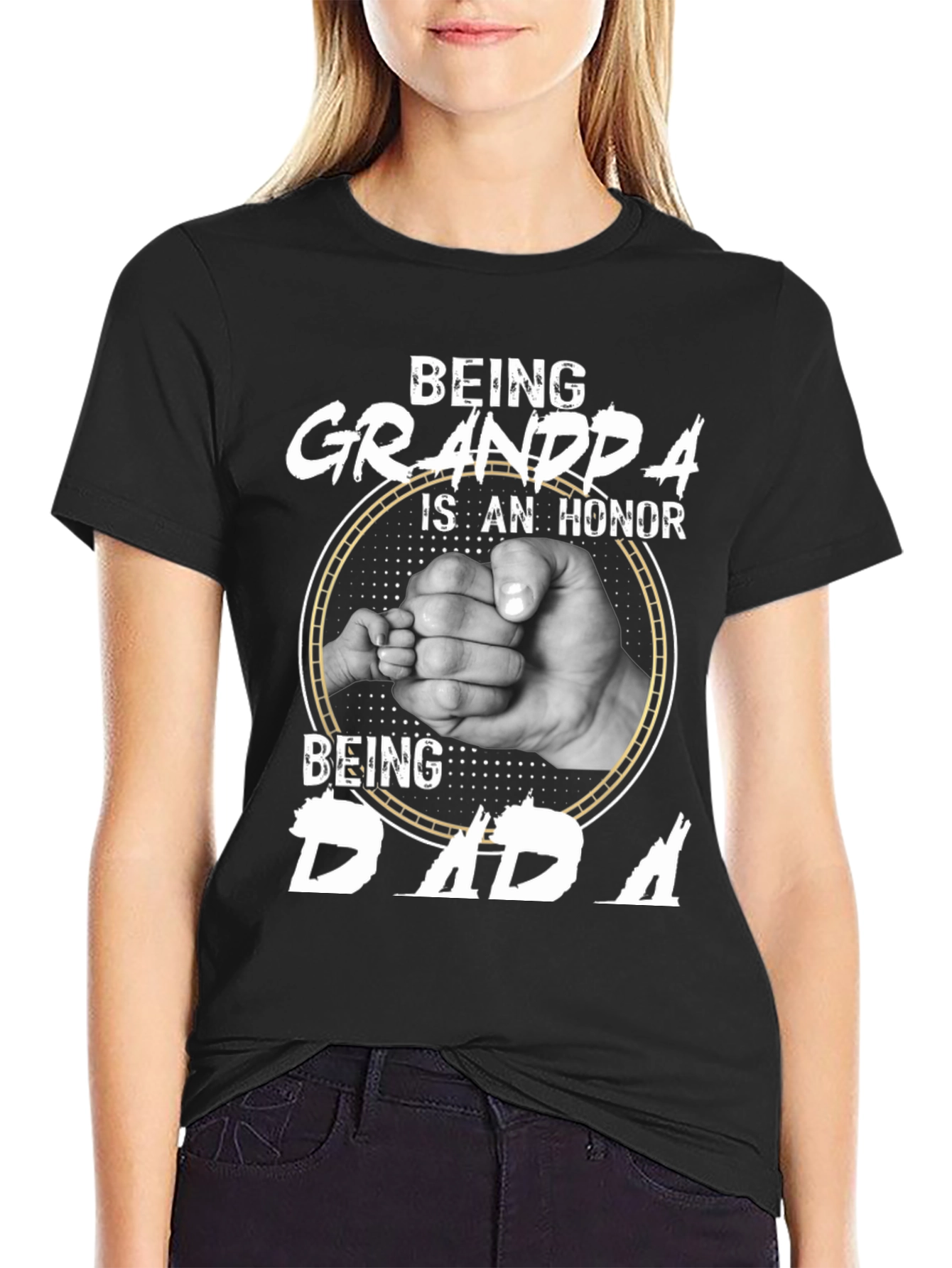 Black Being Grandpa is an Honor T-Shirt view 2