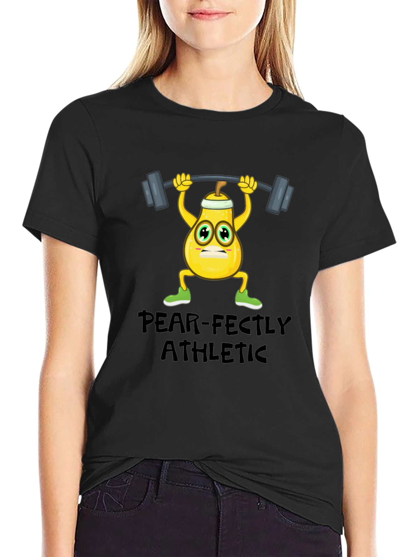 Black Pear-fectly Athletic Black T-Shirt  view 2
