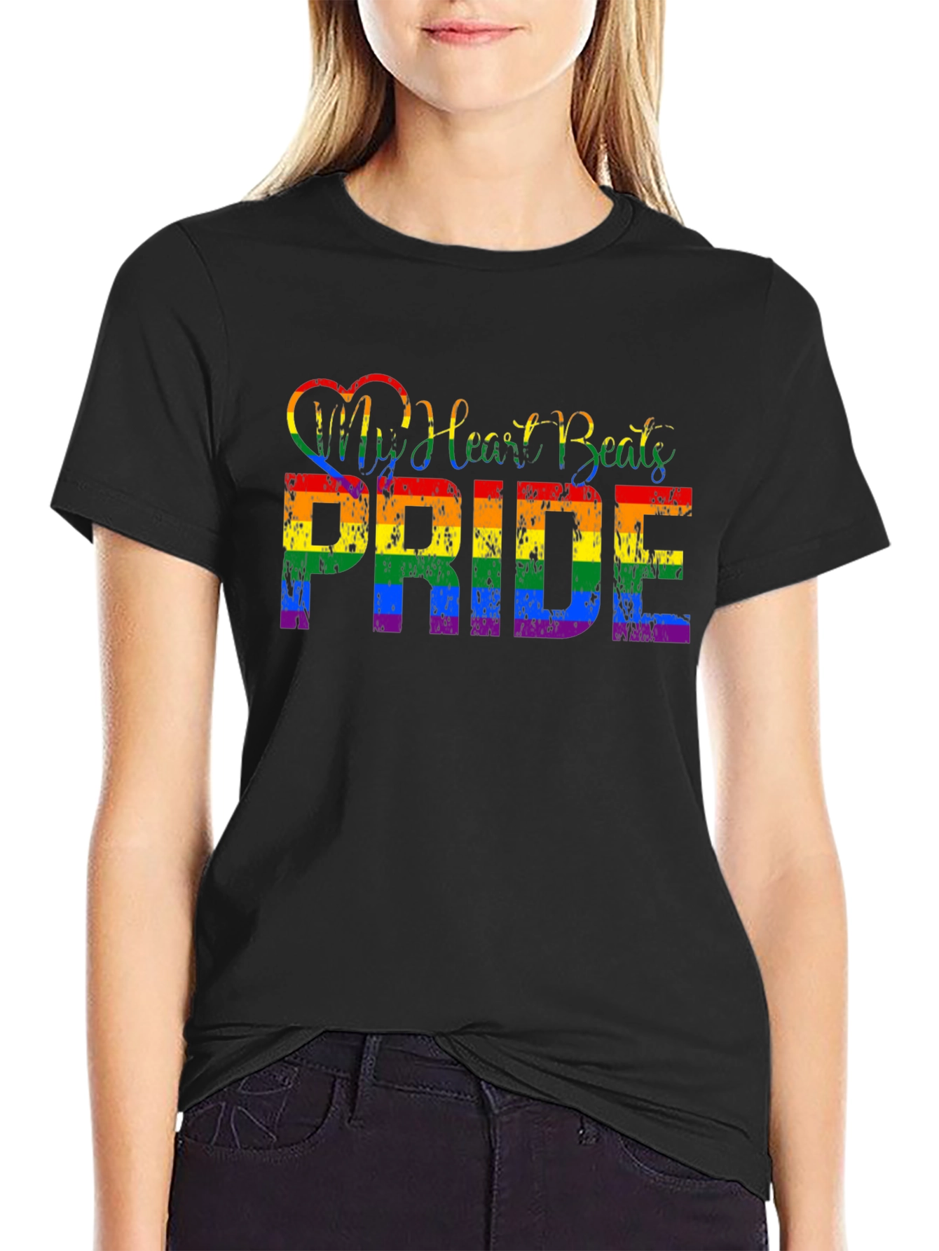Pride Rainbow Heartbeat Graphic Tee - 2