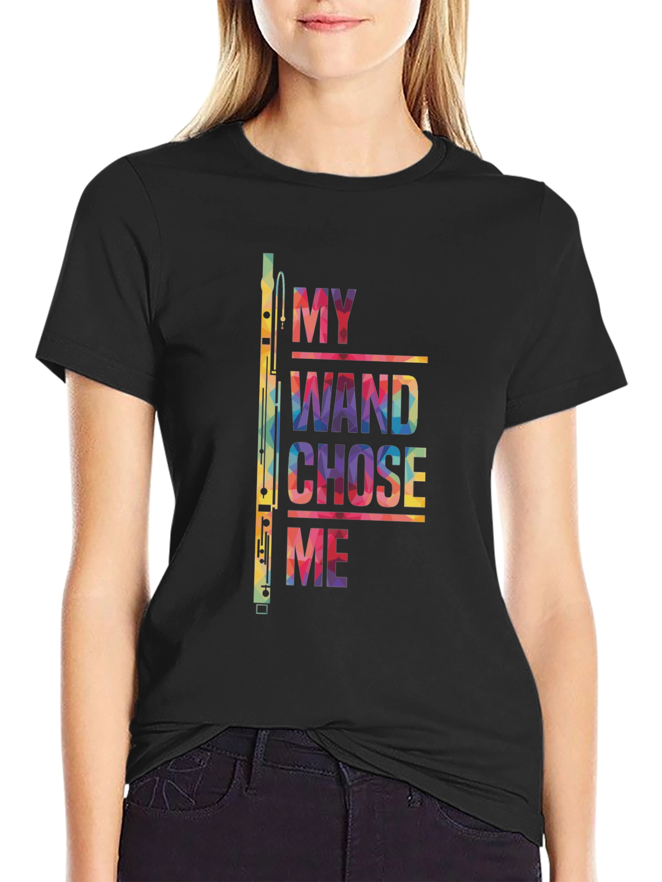 Black My Wand Chose Me T-Shirt - Musician Gift view 2