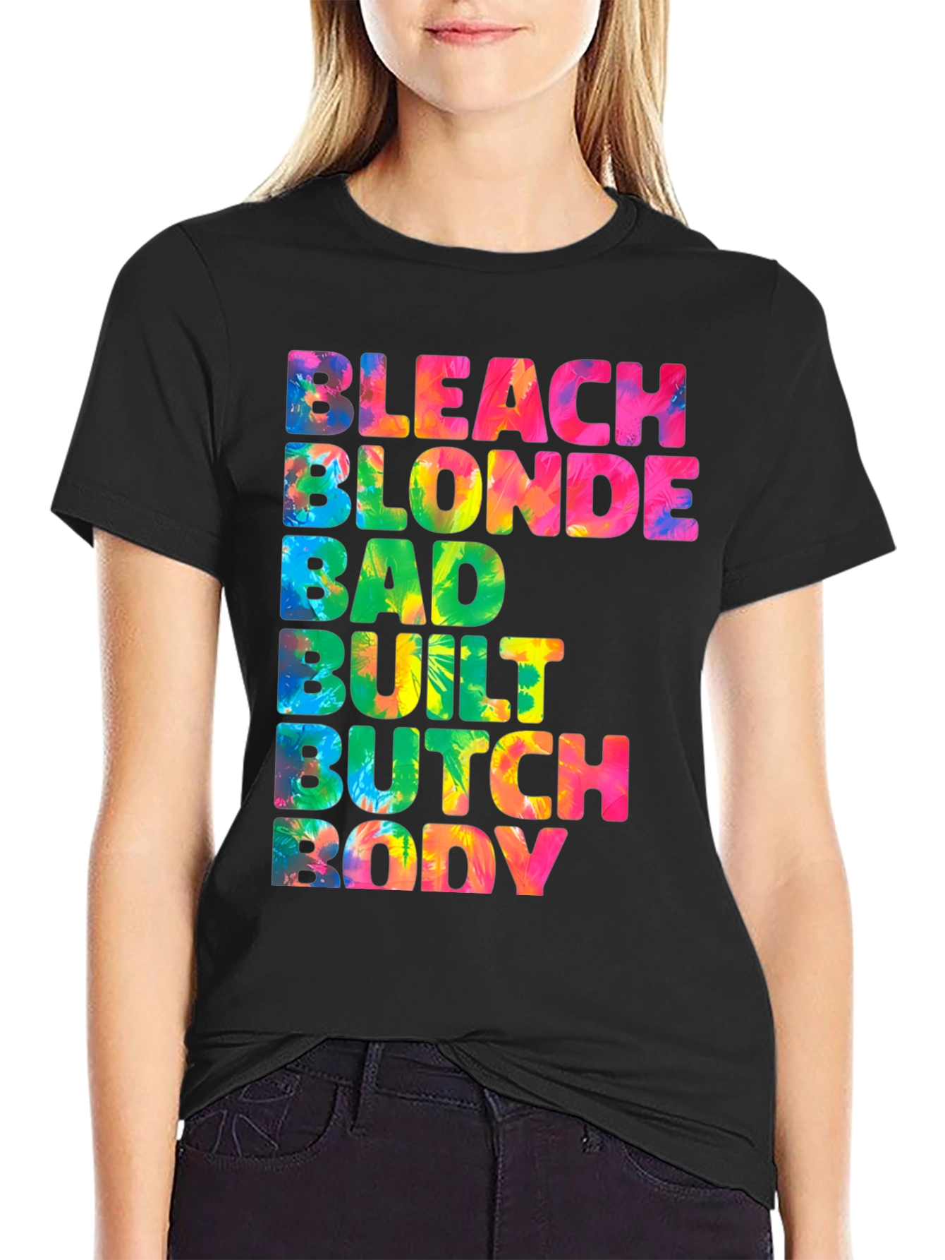Black Bleach Blonde Butch Body T-Shirt view 2