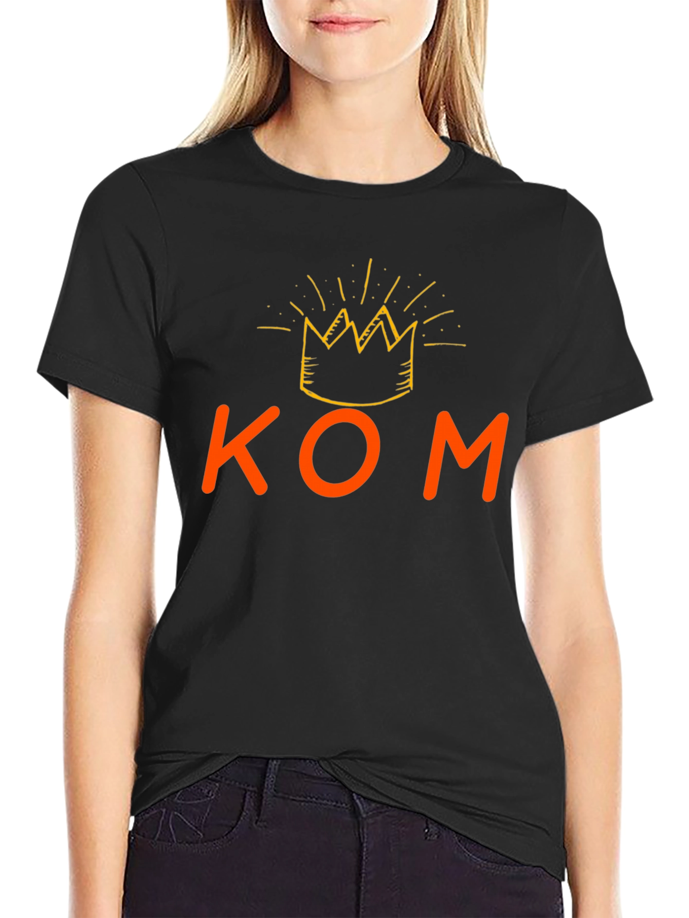 Black KOM King T-Shirt - Crew Neck, Short Sleeve view 2