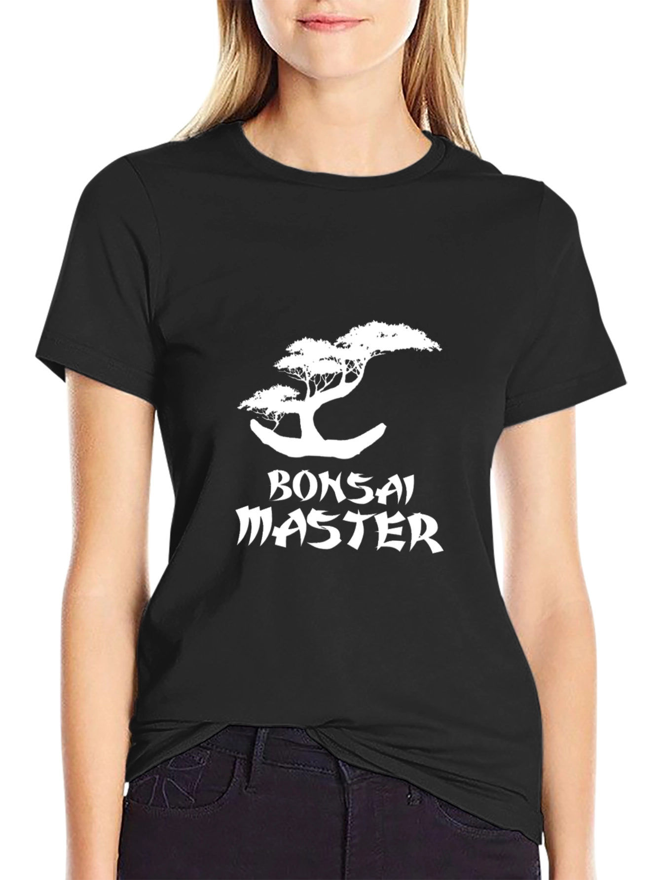 Black Bonsai Master Graphic Tee - Black Cotton T-Shirt view 2