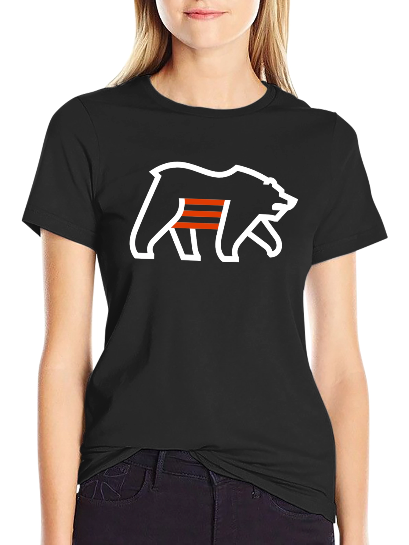 Black Bear Graphic Print Black T-Shirt view 2