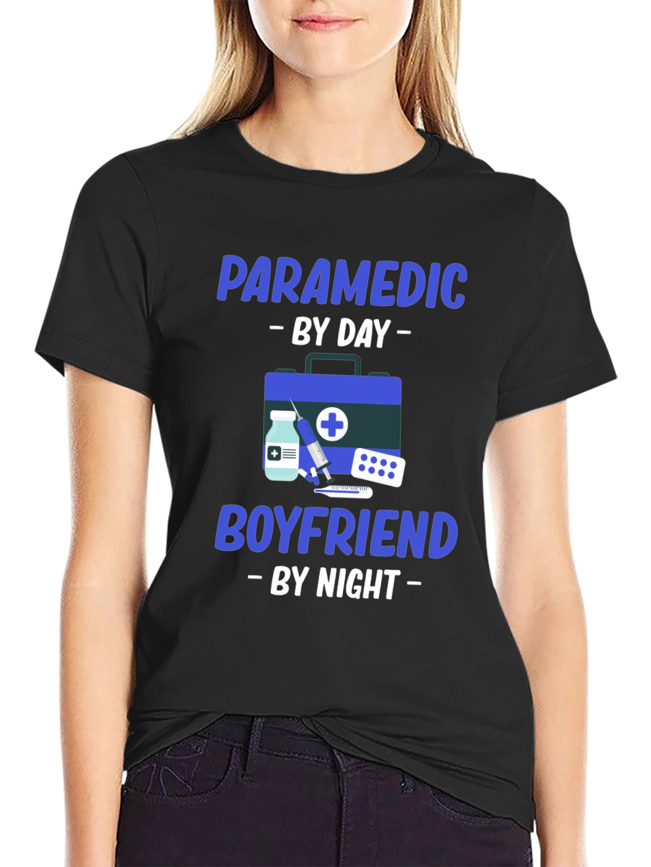 Paramedic By Day Boyfriend By Night Graphic Tee - 2