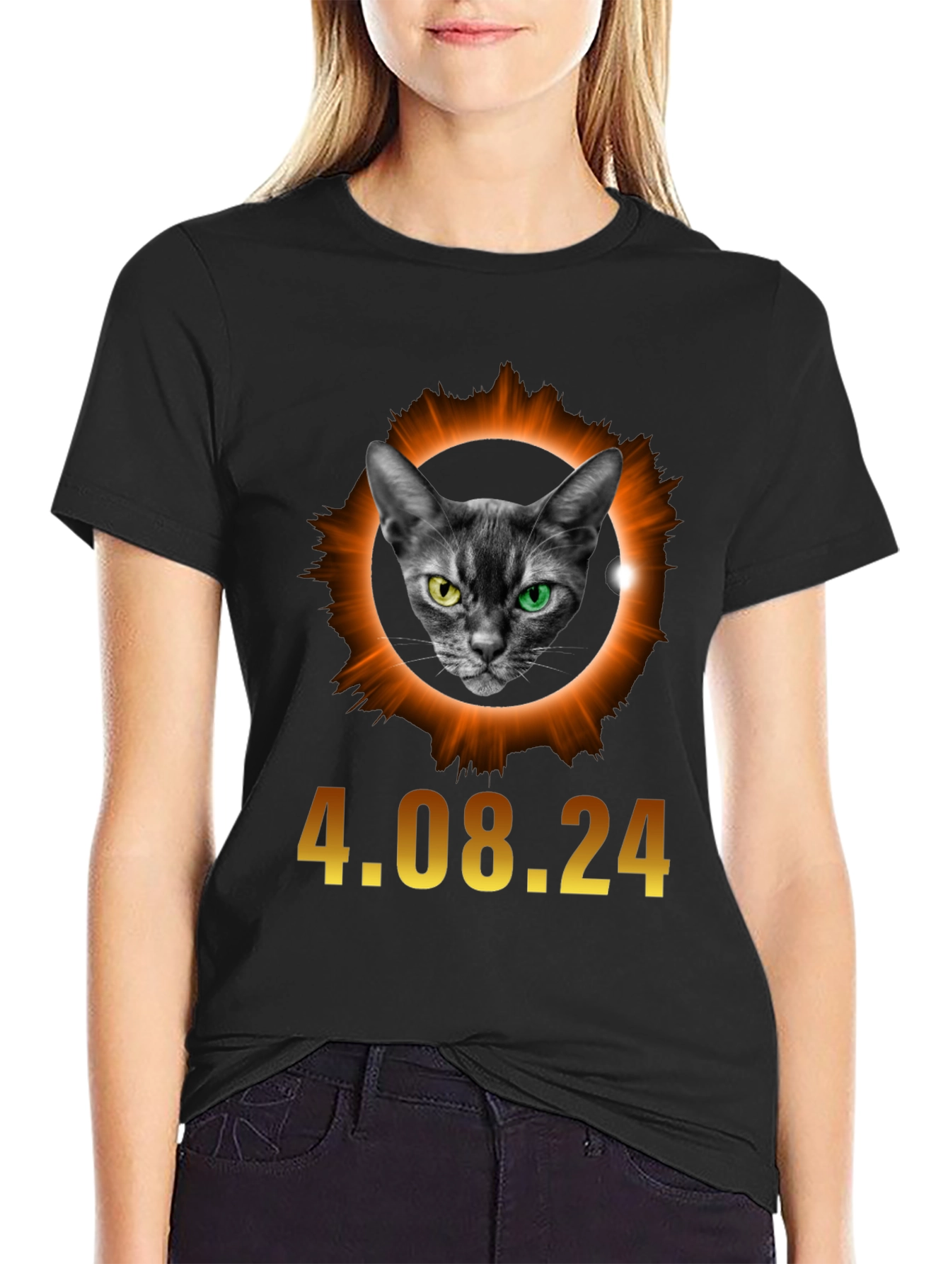 Black Eclipse Cat T-Shirt - April 8, 2024 view 2