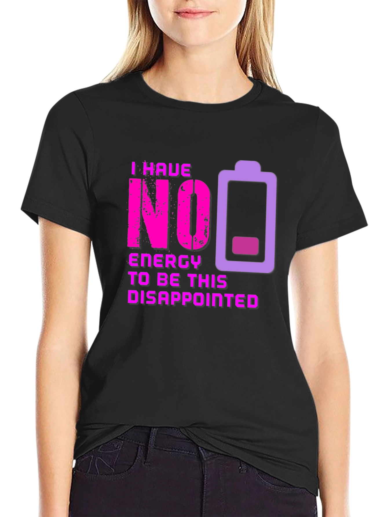 Black No Energy Disappointed Graphic Tee view 2