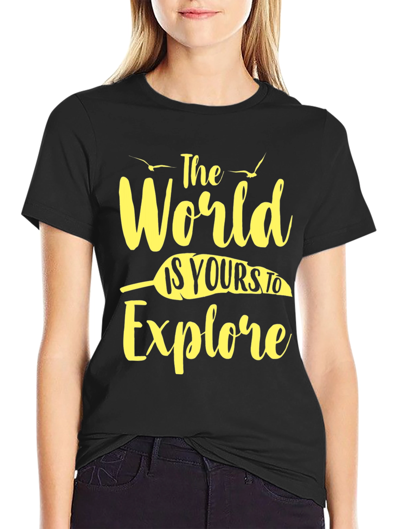 Black Explore the World Graphic Tee - Black view 2