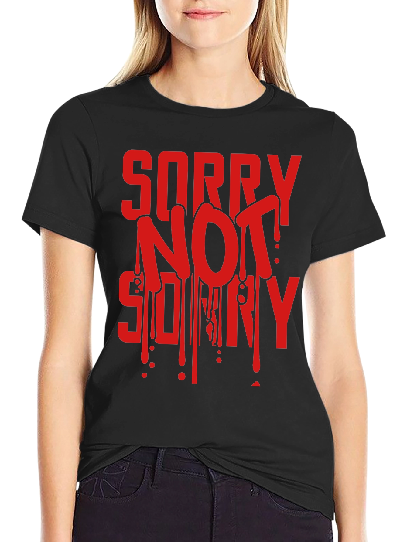 Black Sorry Not Sorry Graphic Tee - Men's Black T-Shirt view 2