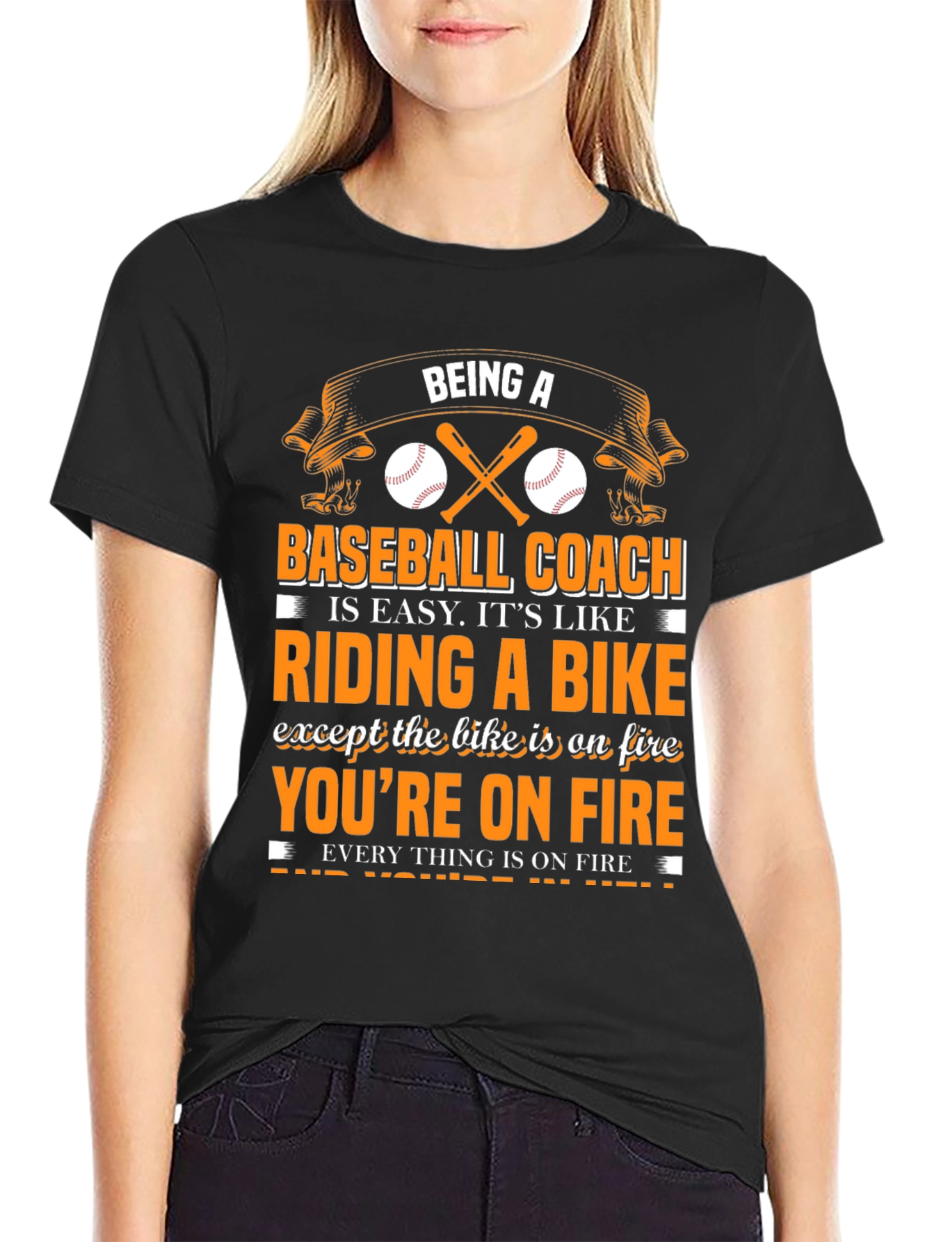 Black Being A Baseball Coach T-Shirt view 2