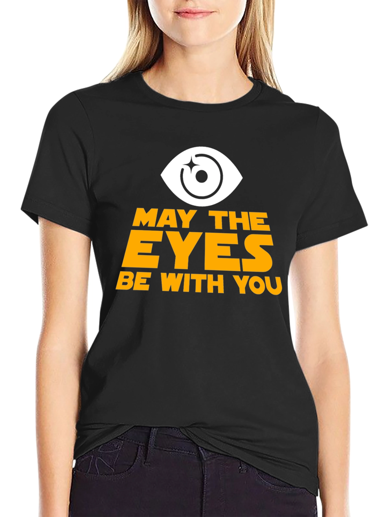 Black May the Eyes Be With You Graphic T-Shirt view 2