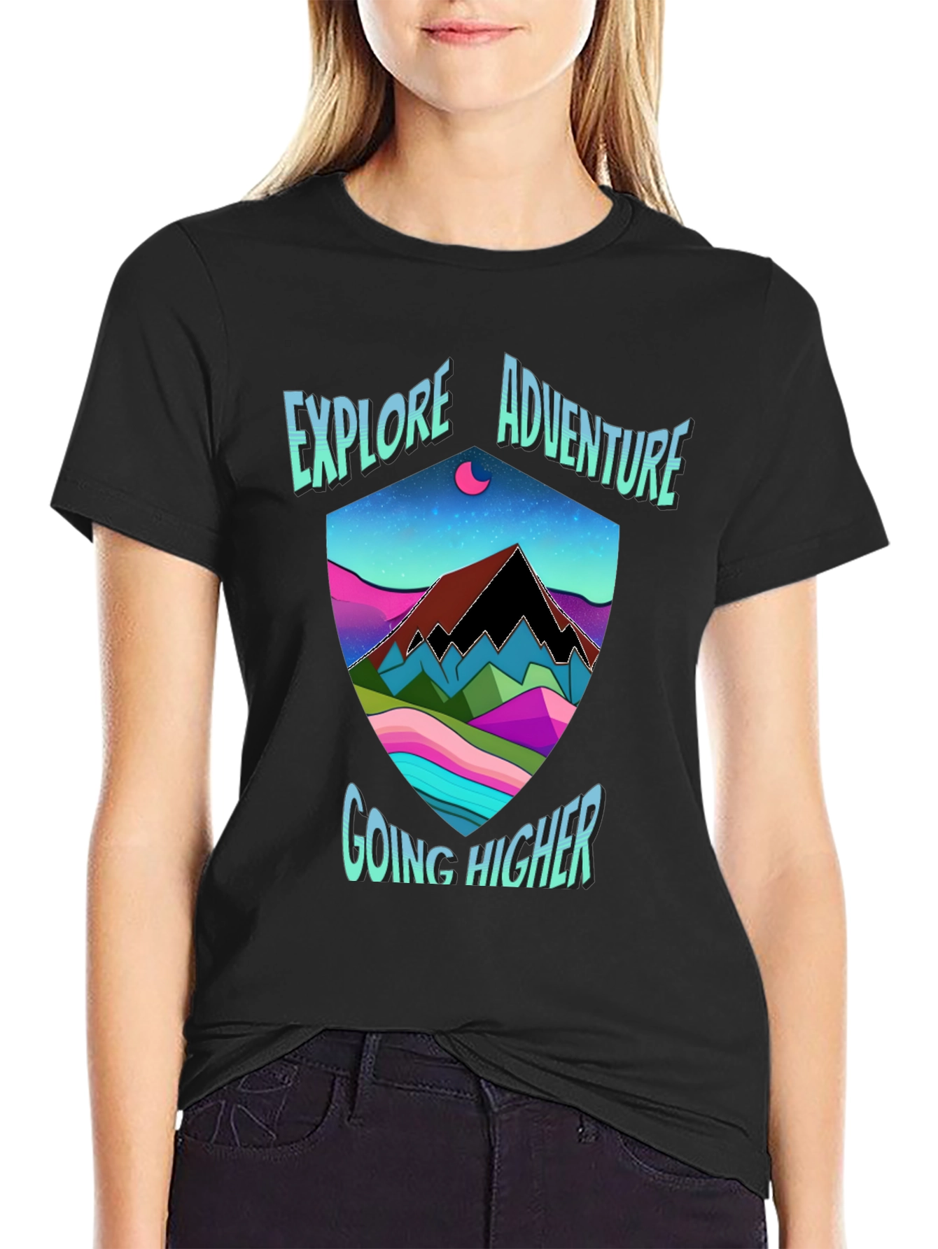 Black Explore Adventure Graphic Tee view 2