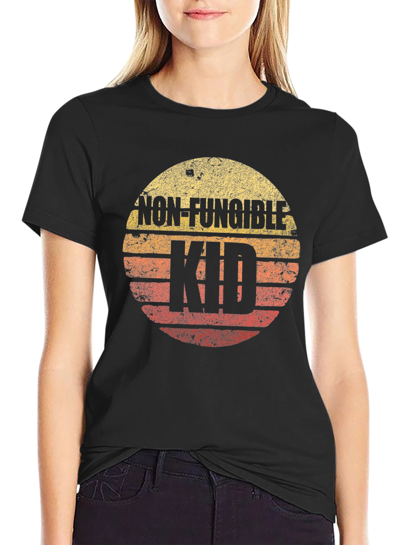 Black Non-Fungible Kid Retro T-Shirt view 2