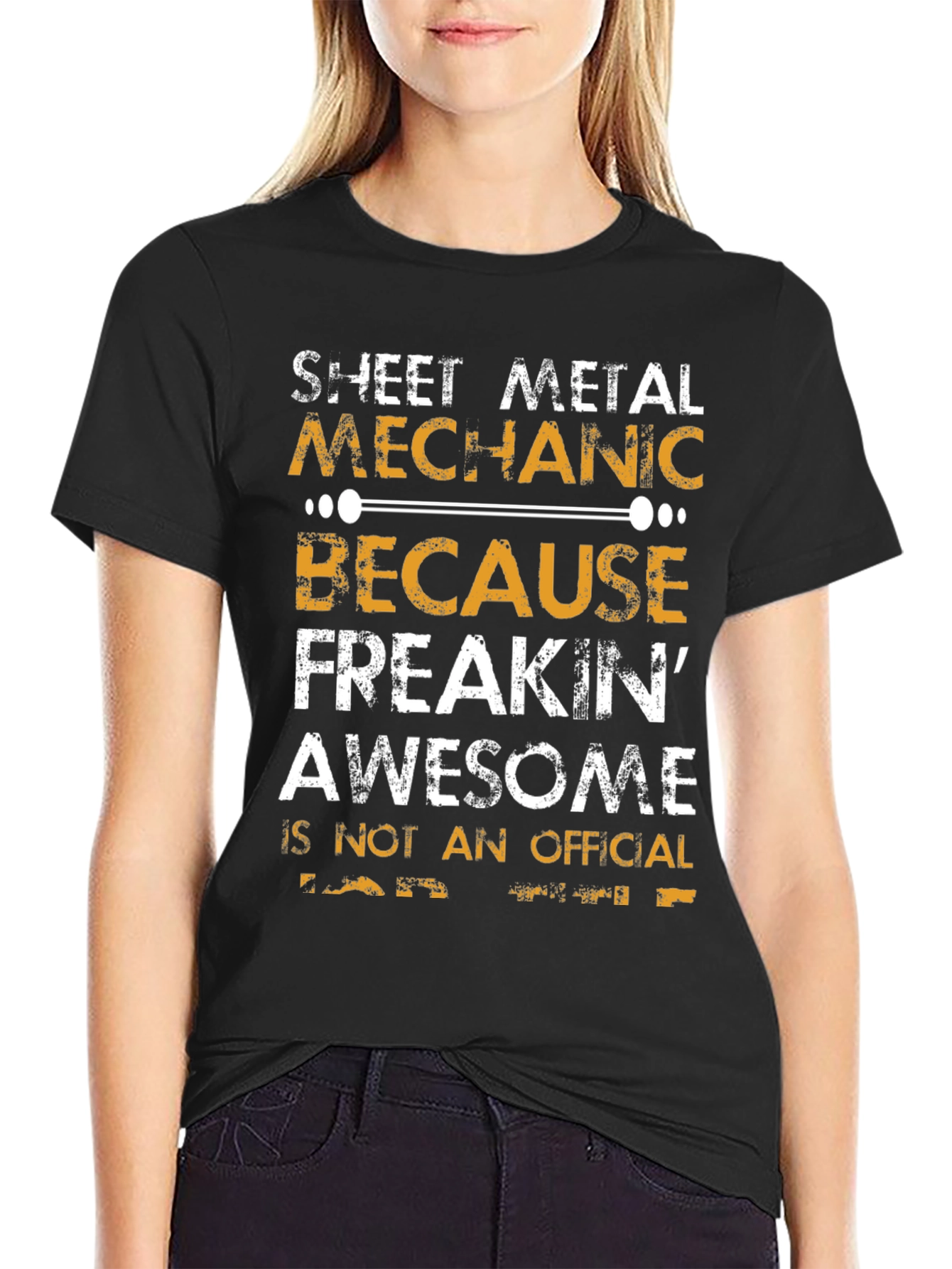 Black Sheet Metal Mechanic T-Shirt - Freakin' Awesome! view 2