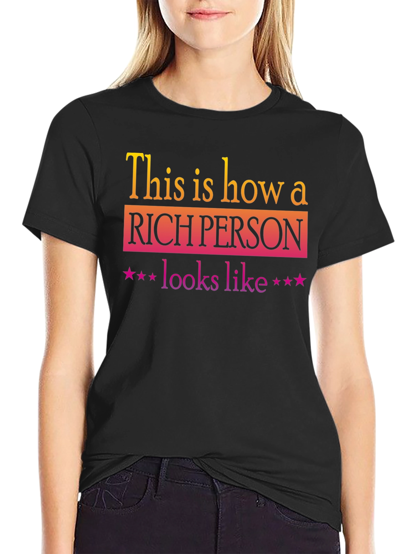 Black Rich Person Graphic Tee view 2