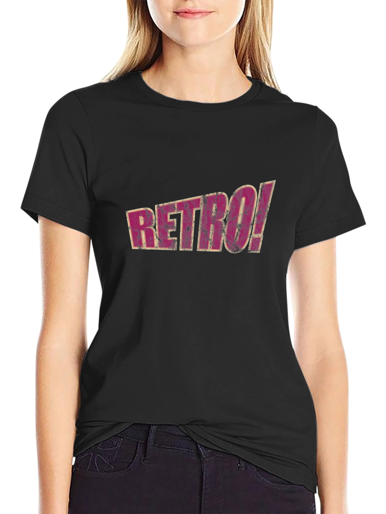 Black Retro Graphic Tee - Vintage Inspired Men's T-Shirt view 2