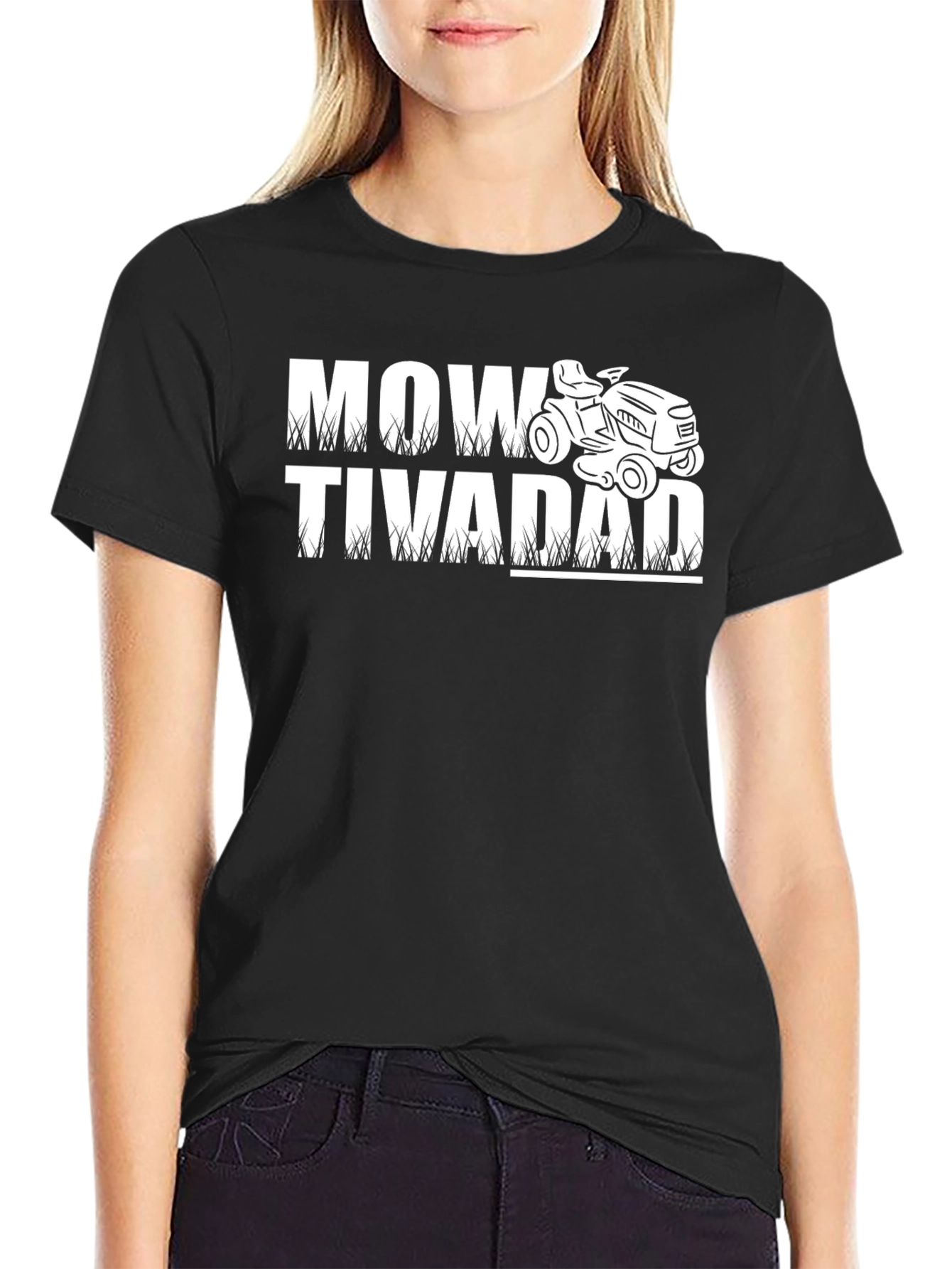 Black Mowtivated Lawn Care T-Shirt - Funny Lawn Mowing Gift view 2