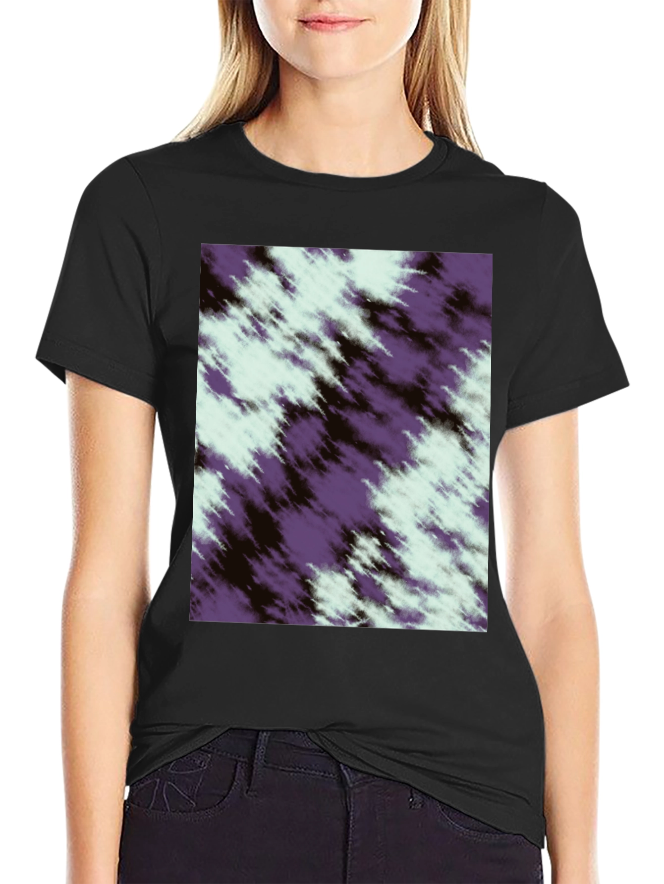 Black Abstract Pattern T-Shirt - Soft & Stylish view 2