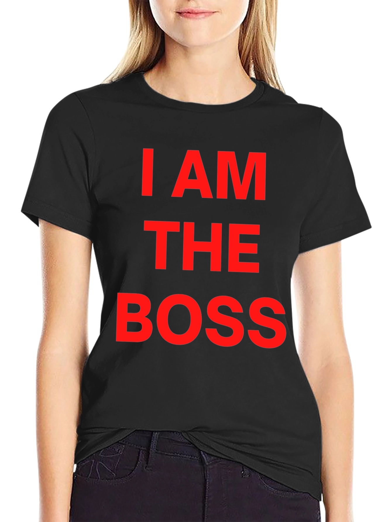Black I AM THE BOSS Graphic T-Shirt view 2