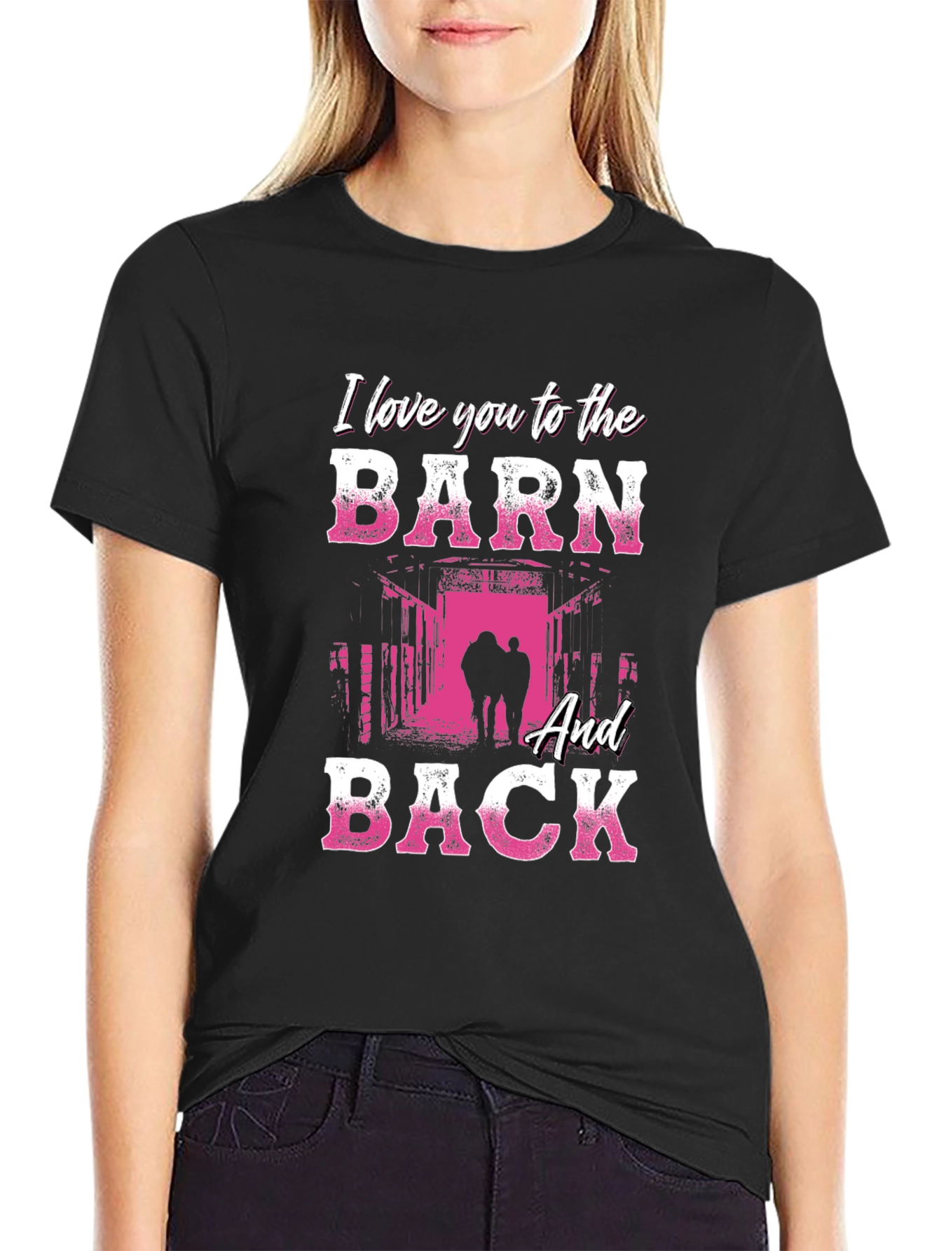 Black I Love You to the Barn and Back Graphic Tee view 2