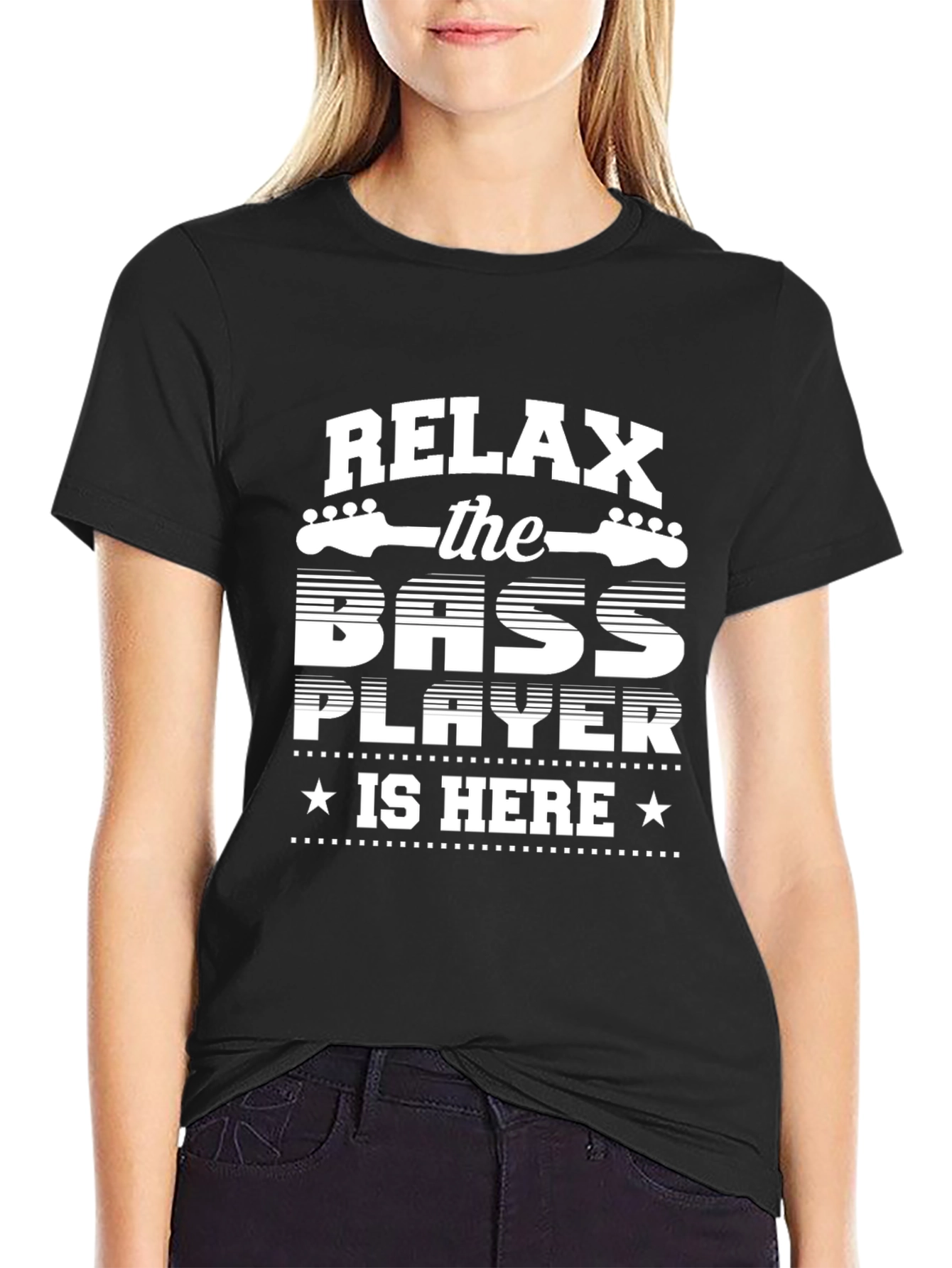 Black Relax, the Bass Player is Here - Novelty T-Shirt view 2