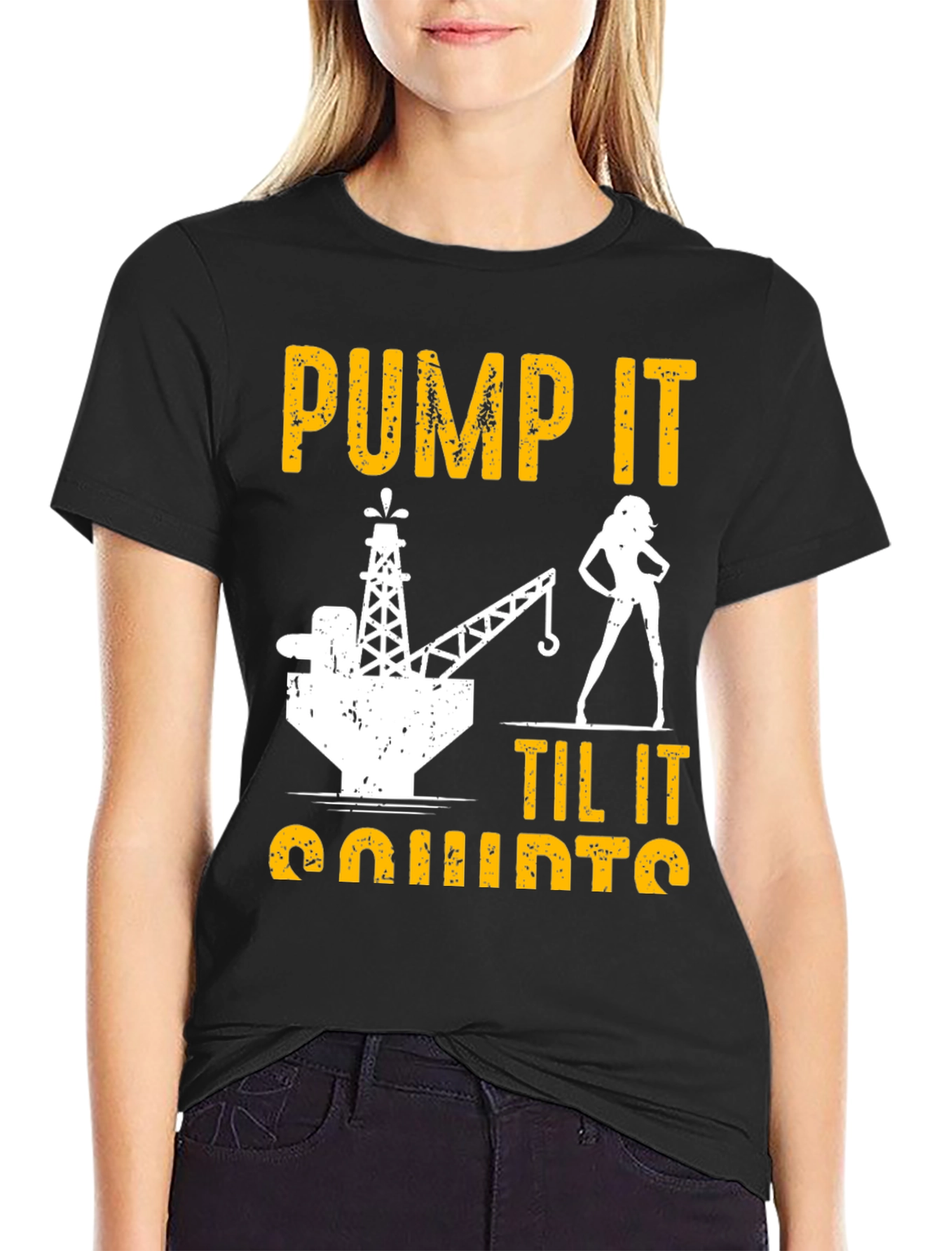 Black Pump It Til It Quirts Black T-Shirt view 2