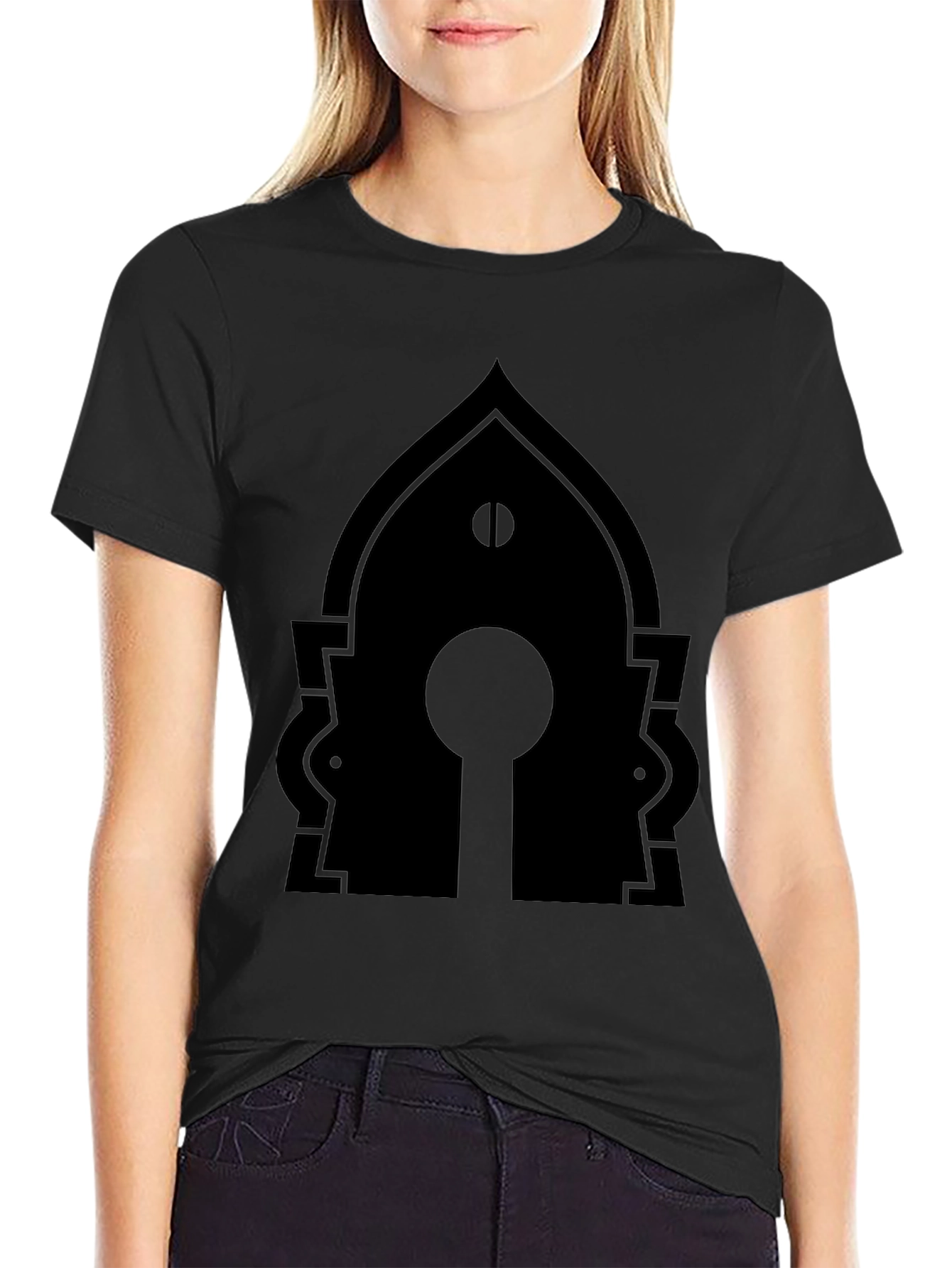 Mystic Keyhole Graphic Tee - Gothic Style Print - 2