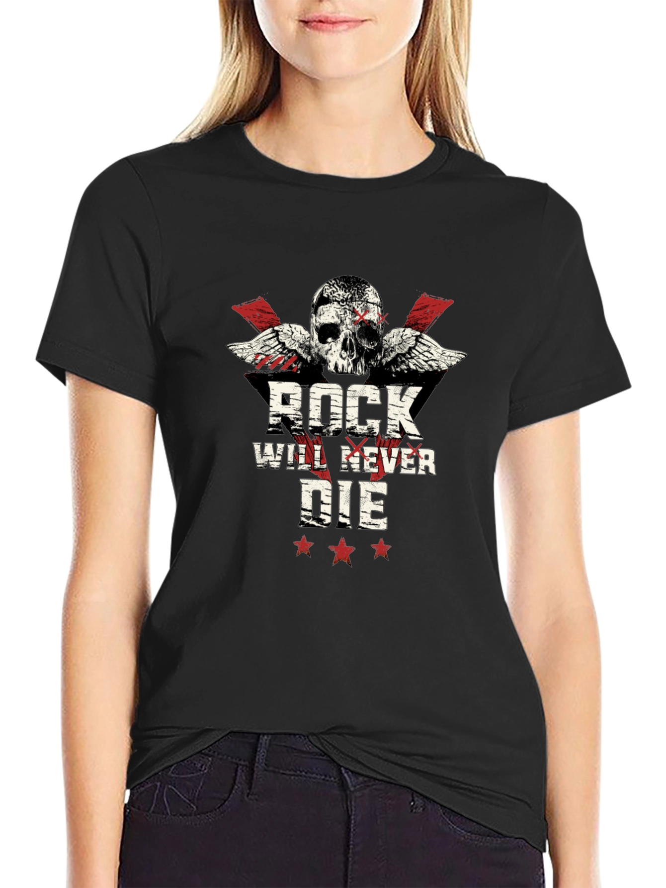 Black Rock Will Never Die Skull T-Shirt view 2