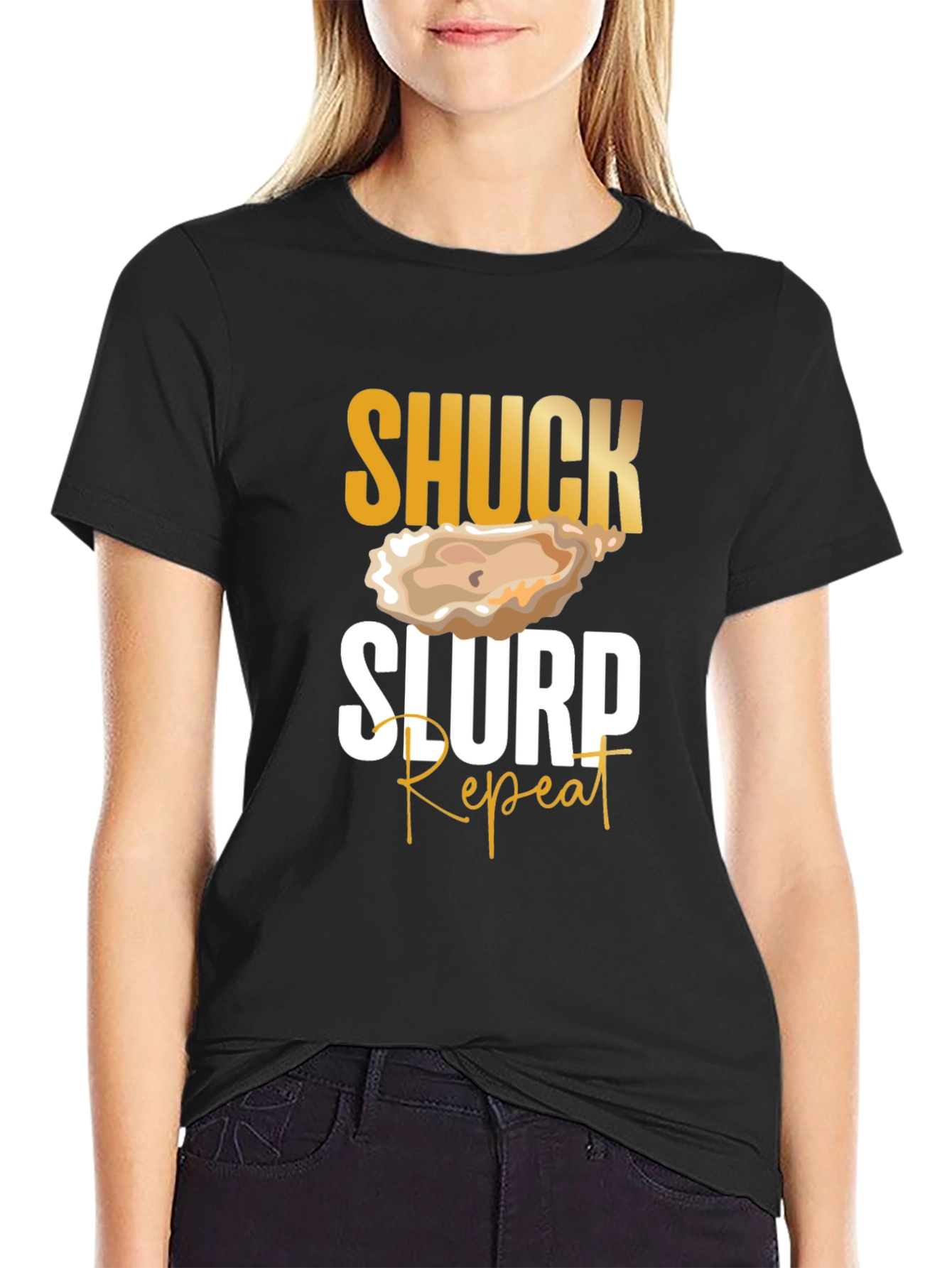 Black Shuck Slurp Repeat Oyster T-Shirt view 2