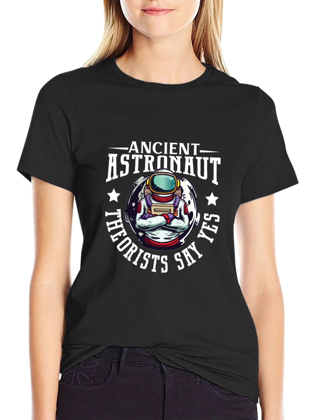Black Ancient Astronaut Theorists Say Yes T-Shirt view 2