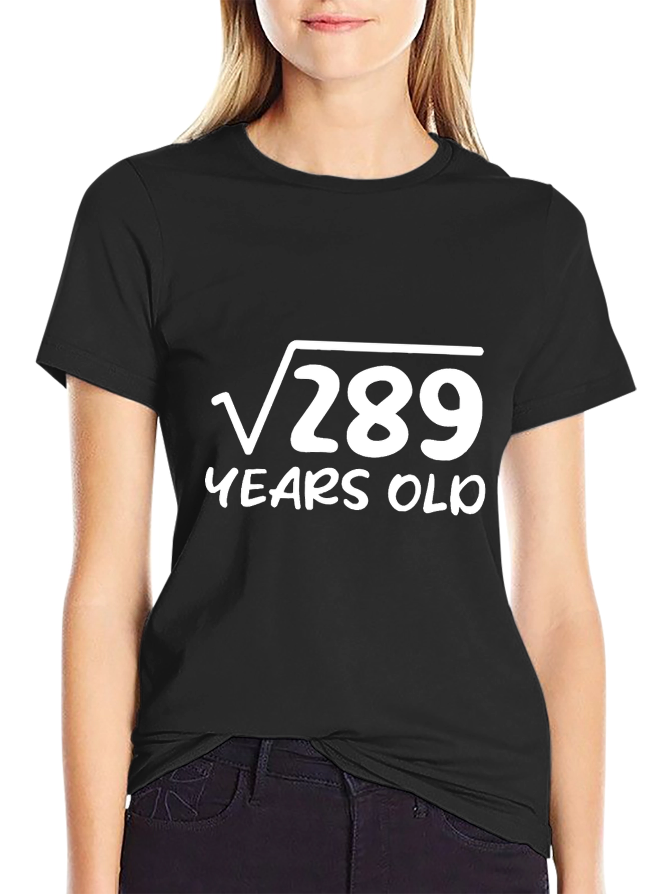 Black Funny 17th Birthday T-Shirt - Square Root of 289 view 2