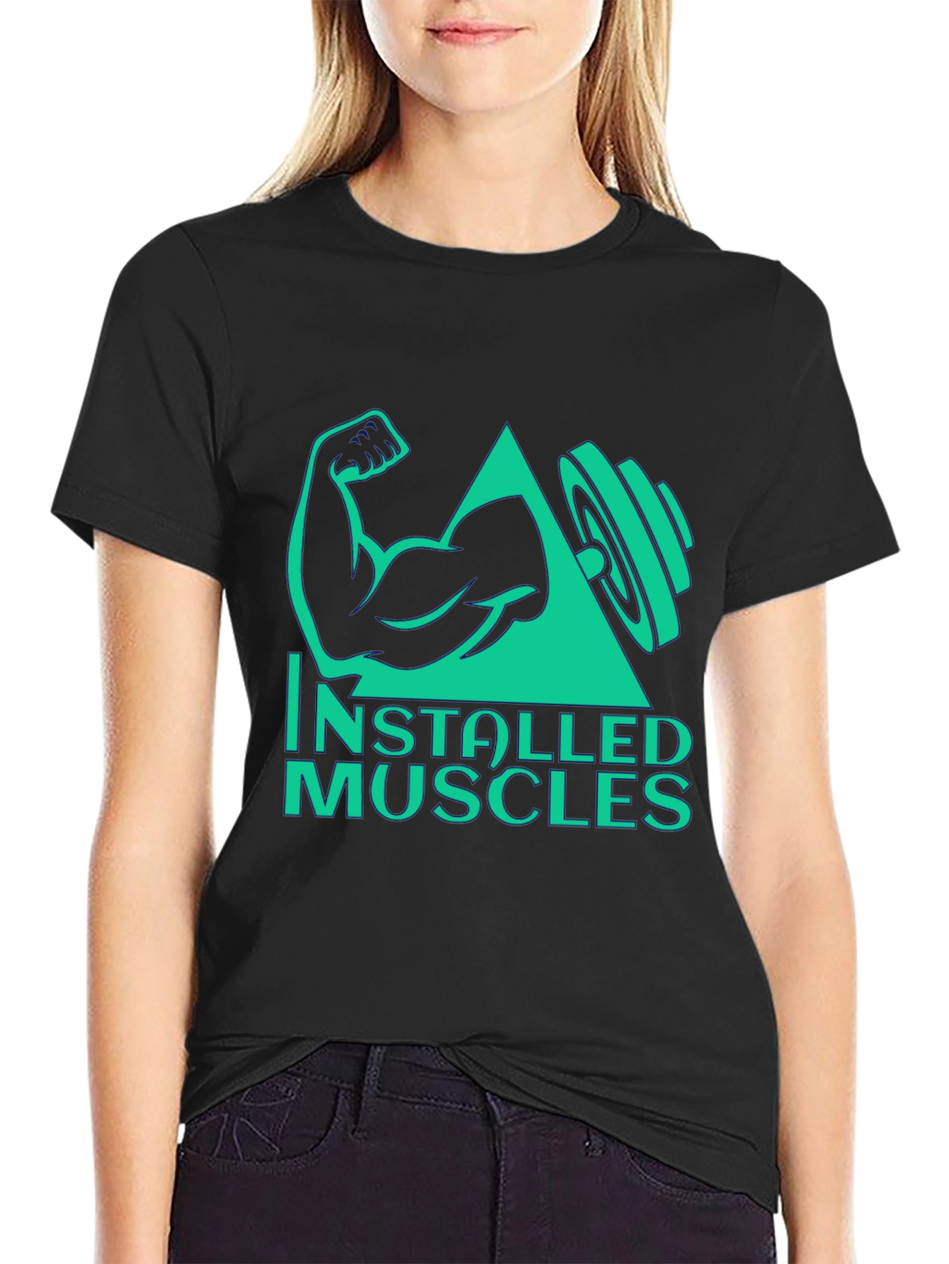 Black Installed Muscles Black Graphic Tee view 2