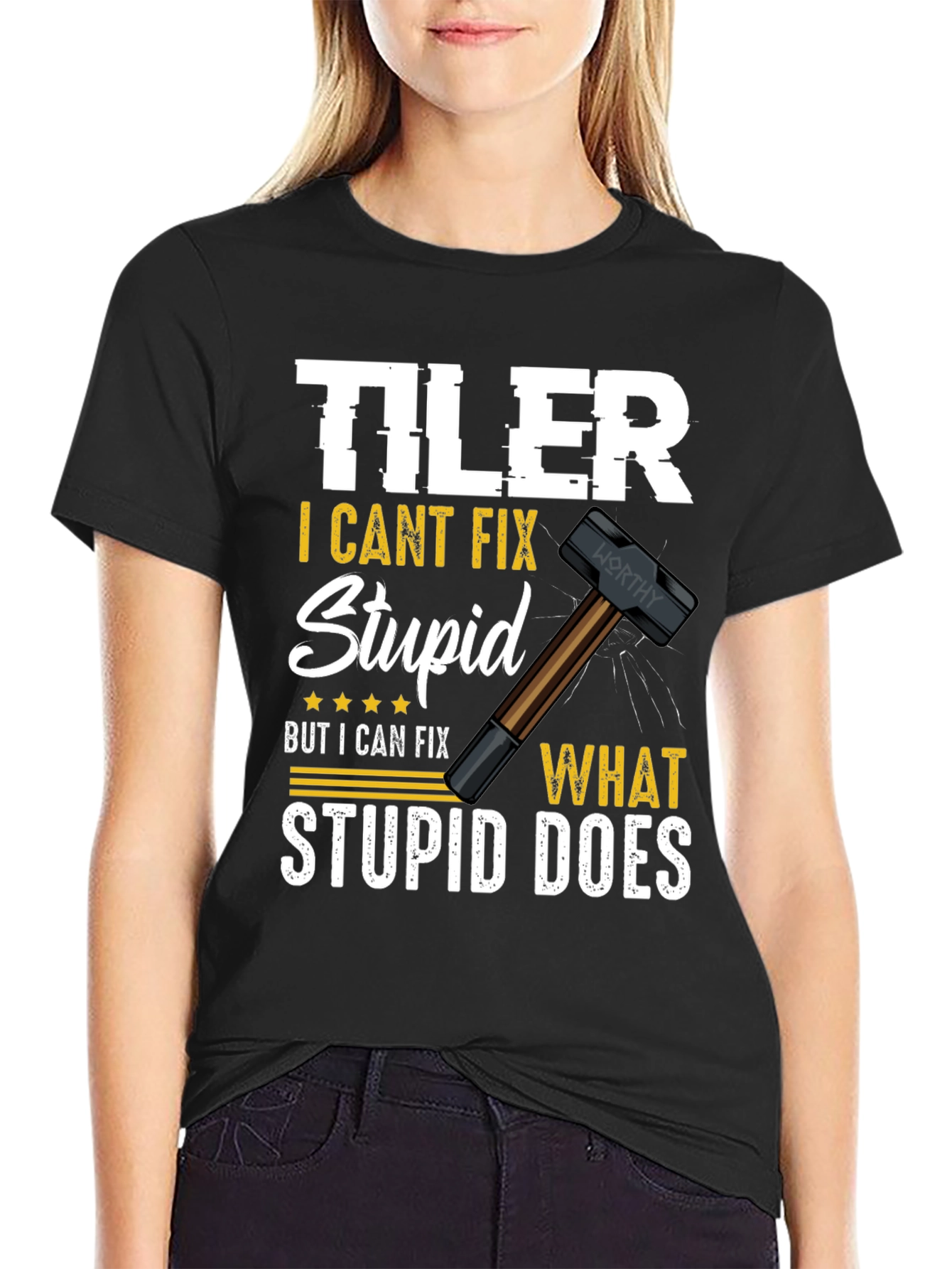 Black Tiler - I Can't Fix Stupid T-Shirt view 2
