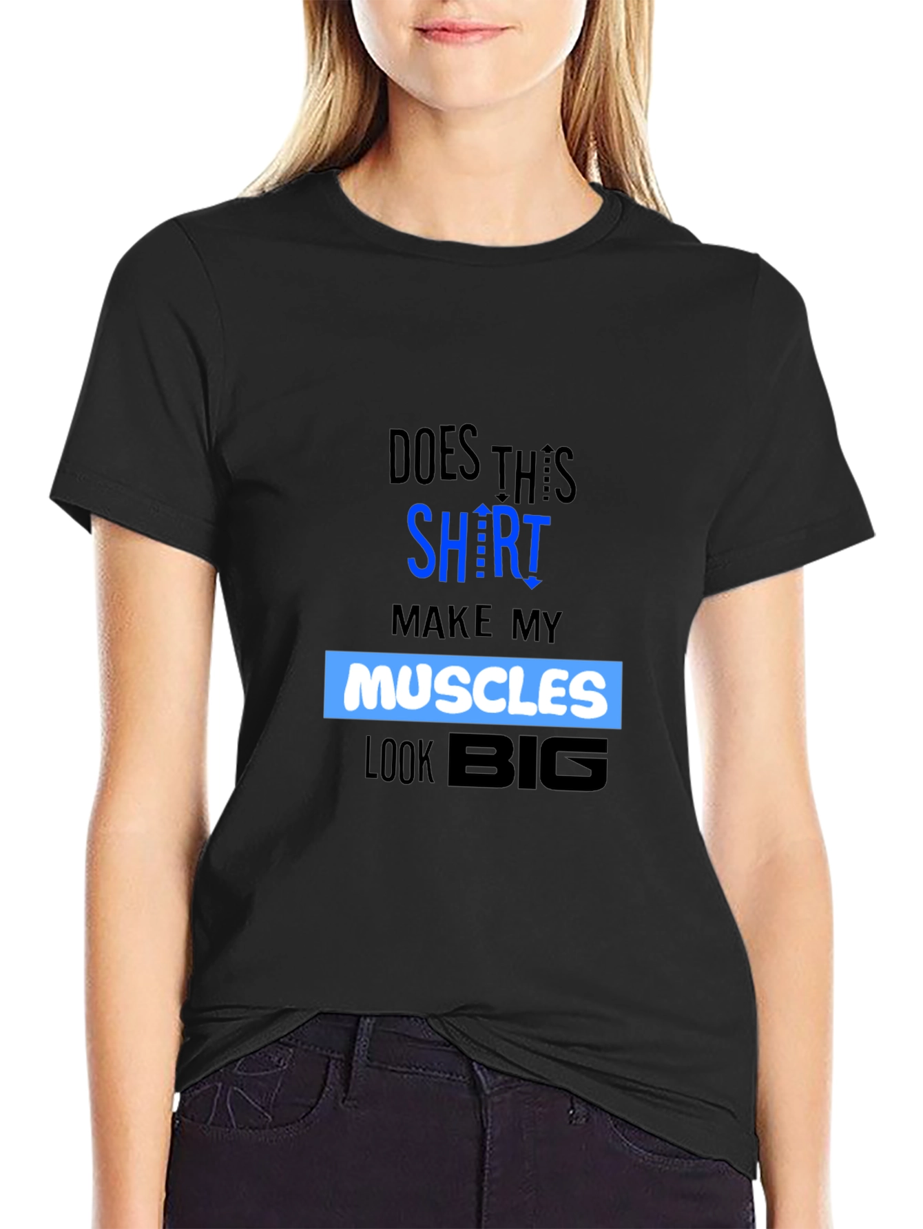 Black Muscles Graphic T-Shirt - Funny Gym Workout Tee view 2