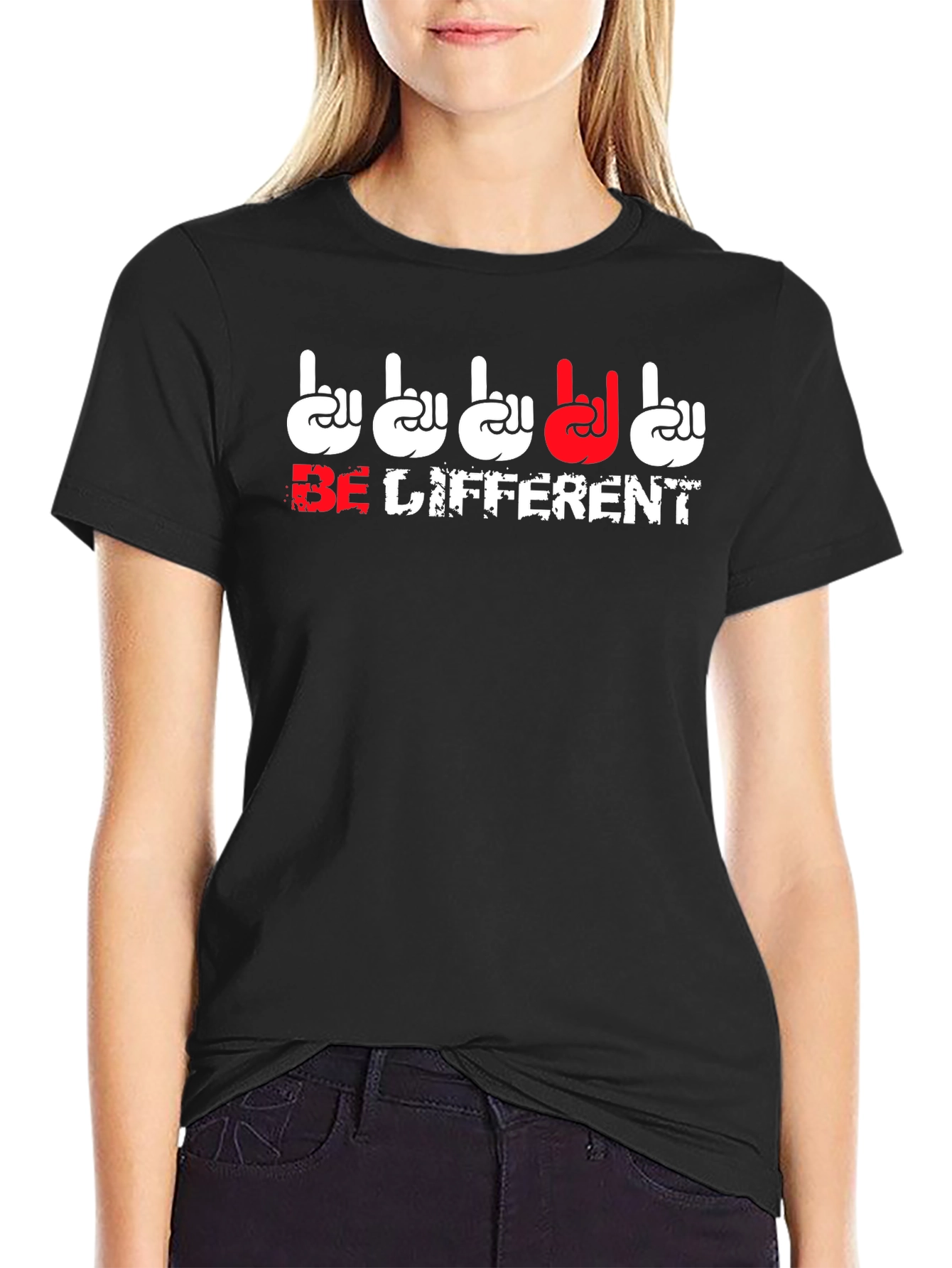 Black Be Different Graphic T-Shirt - Black view 2