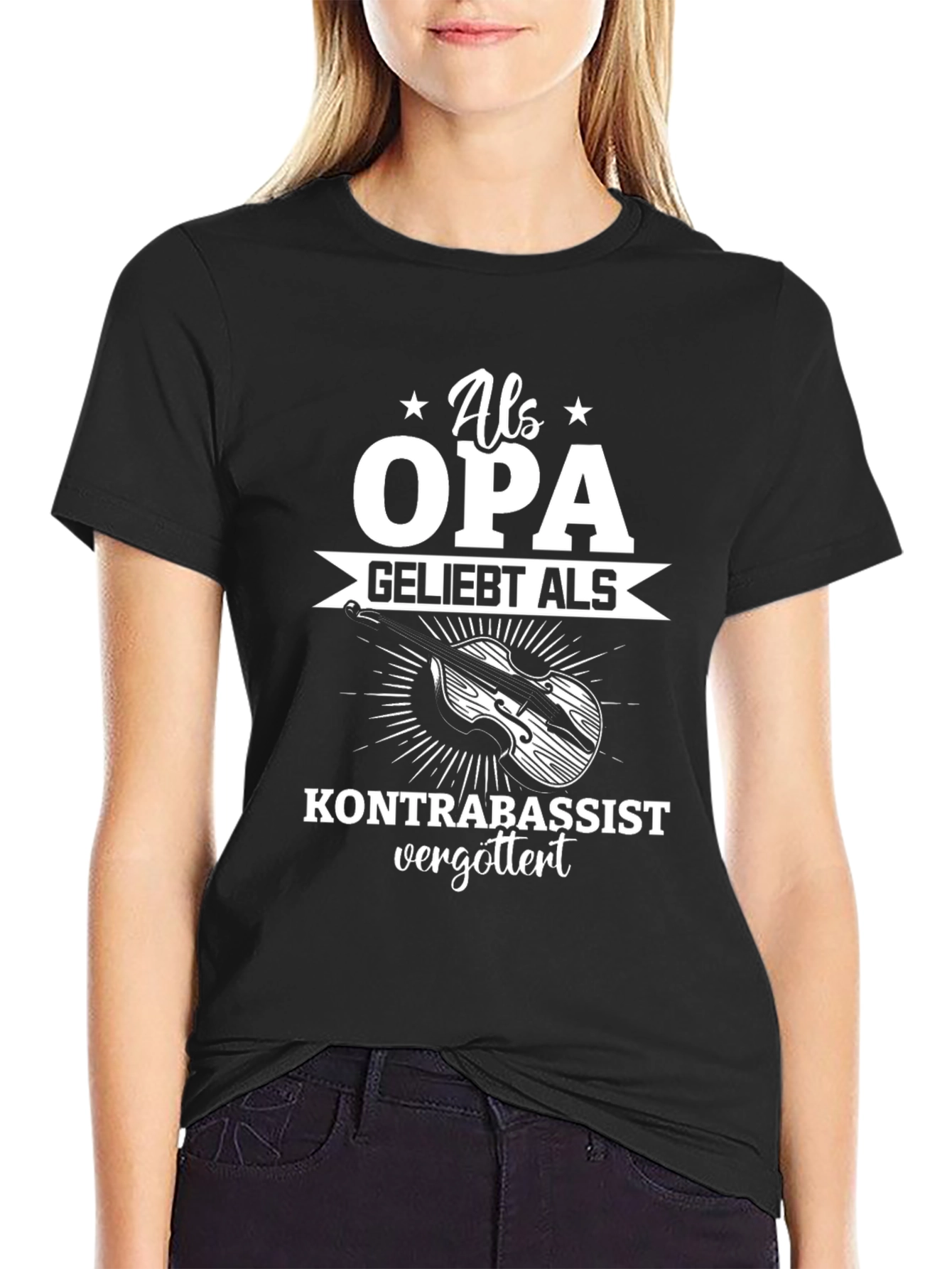 Black Als Opa Kontrabassist T-Shirt view 2