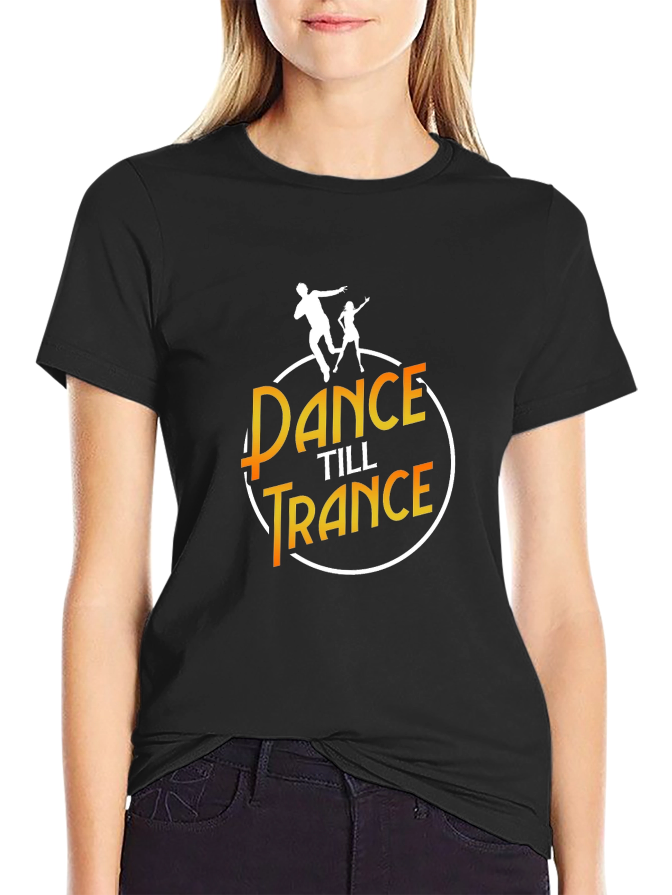 Black Dance Till Trance Graphic Tee - Black view 2