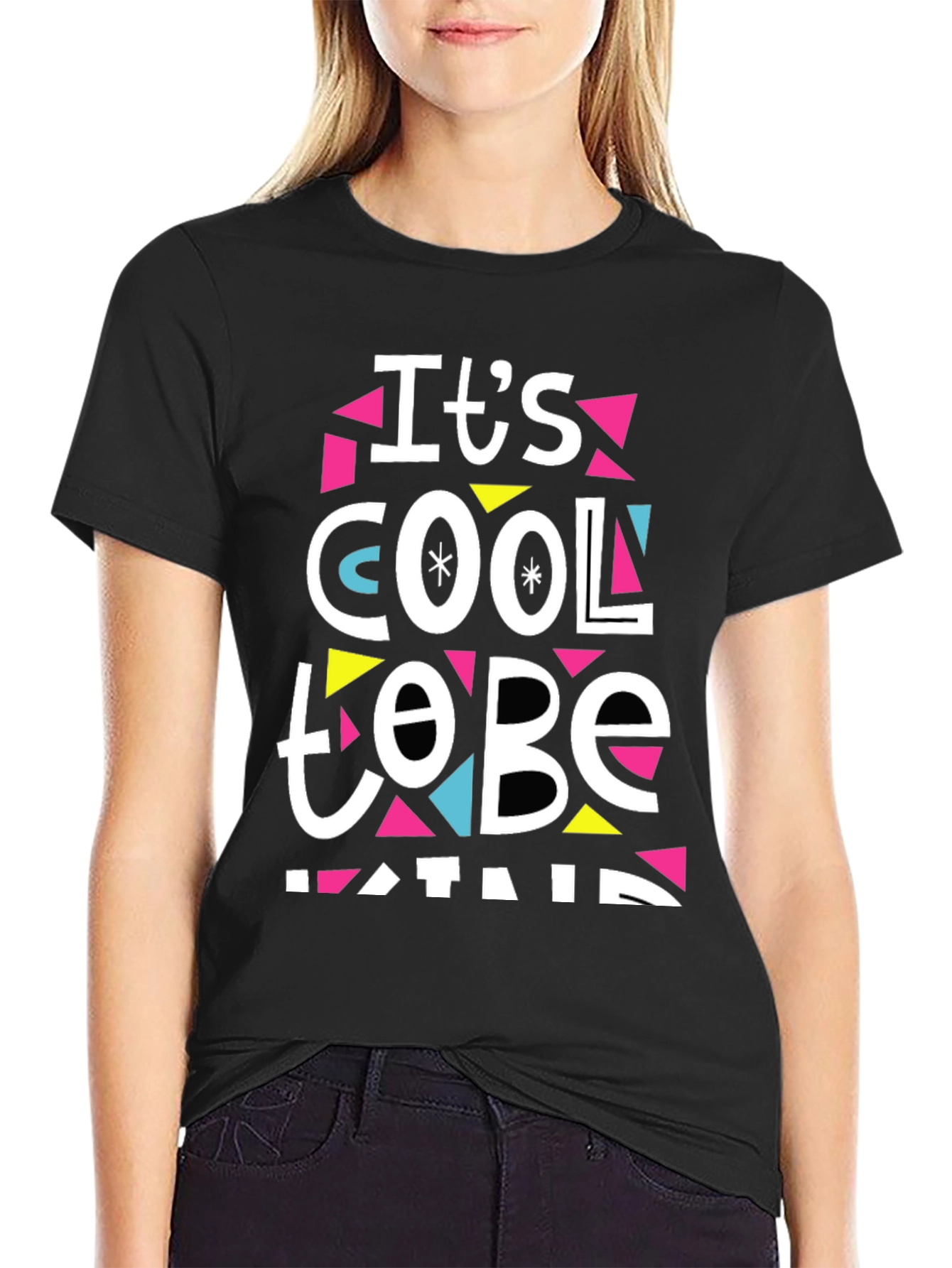 Black It's Cool to Be Kind T-Shirt view 2