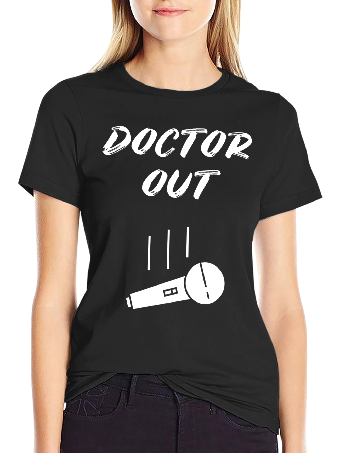 Black Doctor Out Microphone T-Shirt - Black view 2