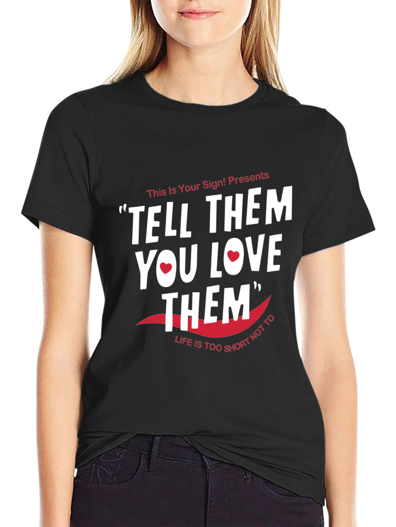 Black Tell Them You Love Them Graphic Tee view 2