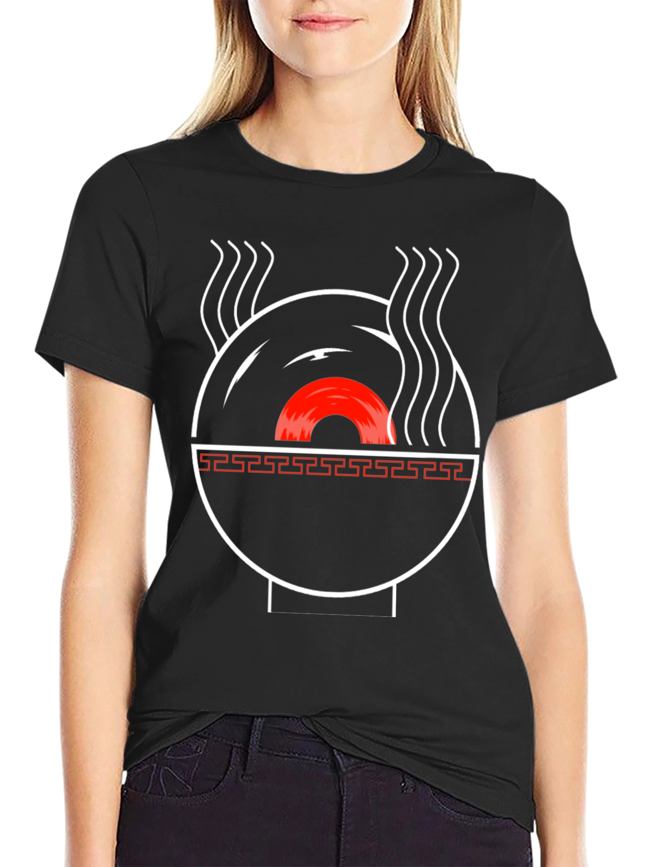 Black Ramen Vinyl Record Graphic Tee - Music Lover T-Shirt view 2