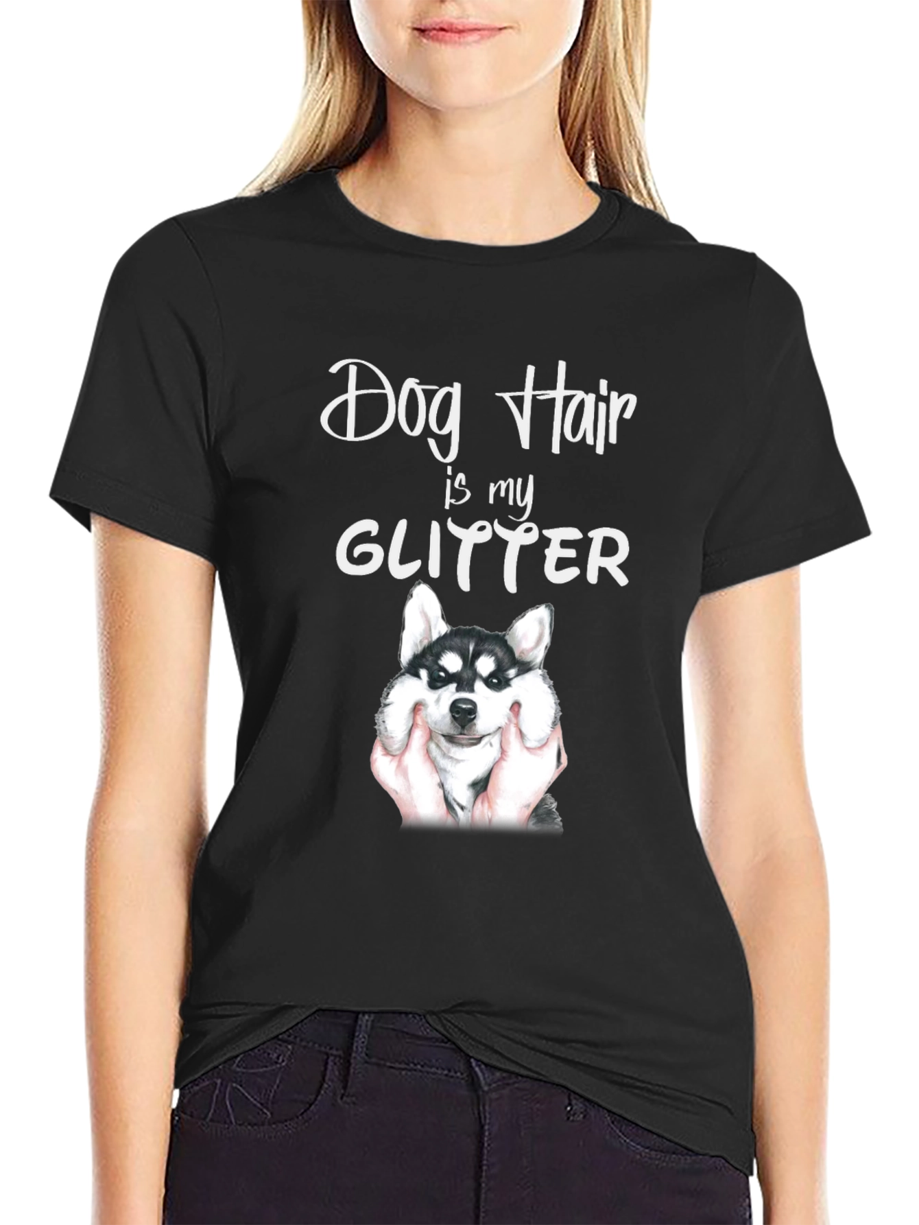 Black Dog Hair is My Glitter T-Shirt view 2