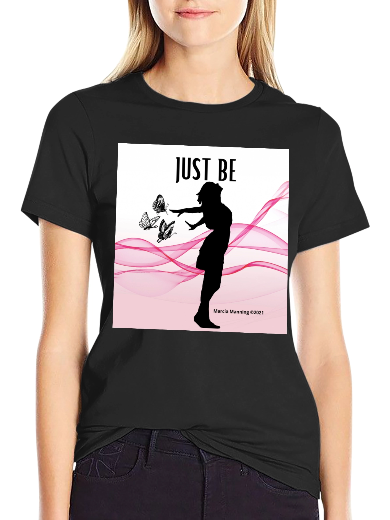 Black Just Be Women's Silhouette T-Shirt  view 2